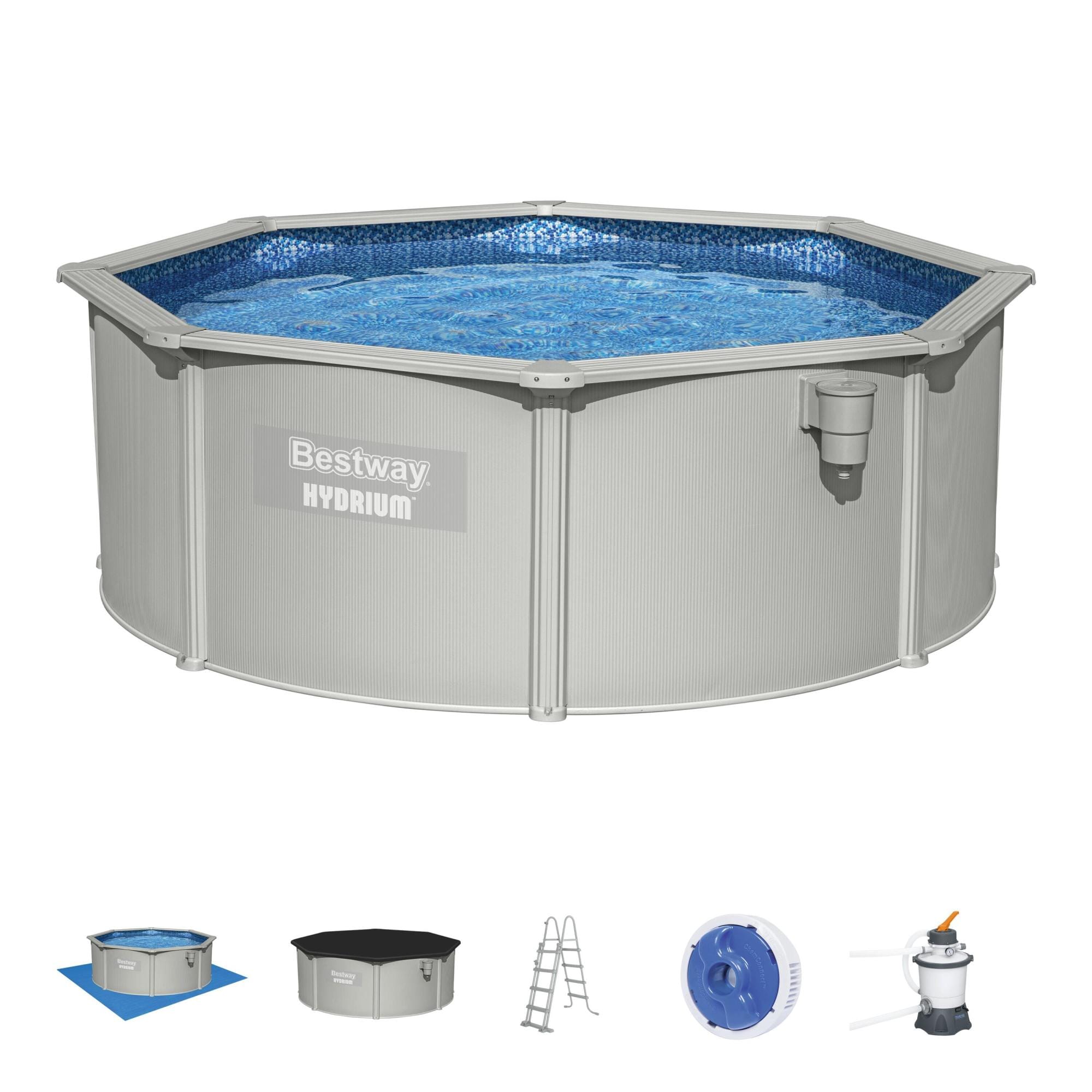 Piscine fuori terra Set piscina fuori terra rotonda Hydrium da 360x120 cm grigio Bestway 1