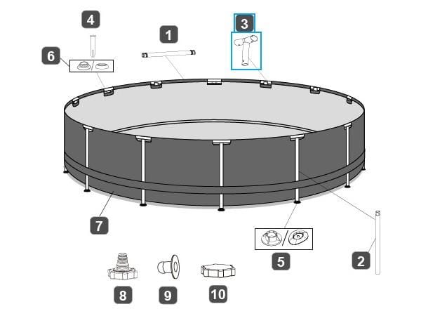 Ricambi Piscine e Spa Connettore a T per piscina rotonda Steel Pro Max da 366x122 cm Bestway 4