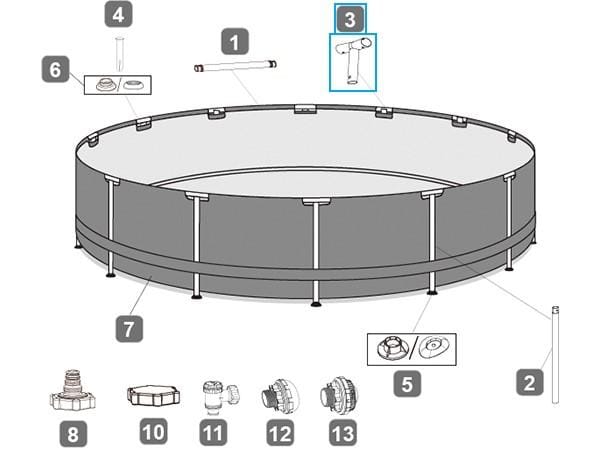 Ricambi Piscine e Spa Connettore a T per piscina rotonda Steel Pro Max da 549x122 cm Bestway 4