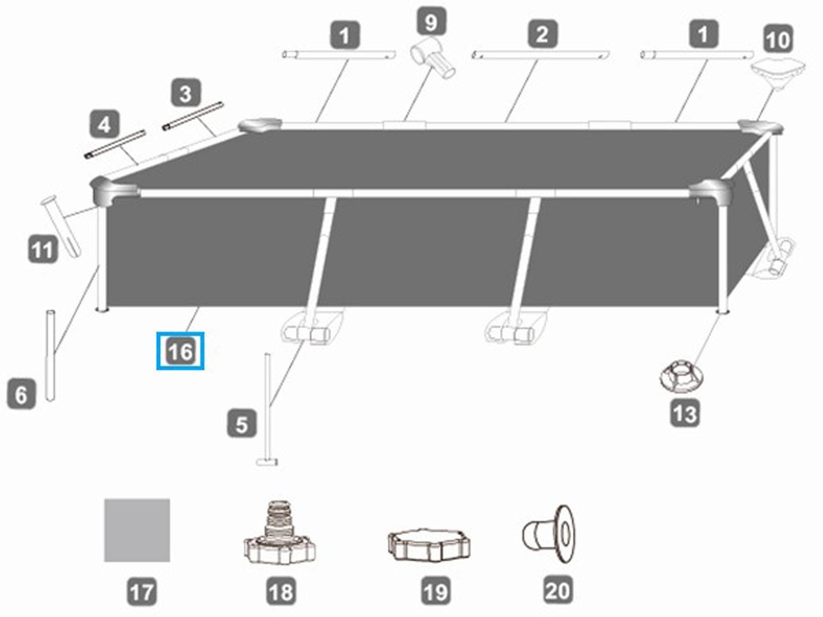 Ricambi Piscine e Spa Liner di ricambio per piscina Steel Pro rettangolare da 400x211x81 cm blu Bestway 2