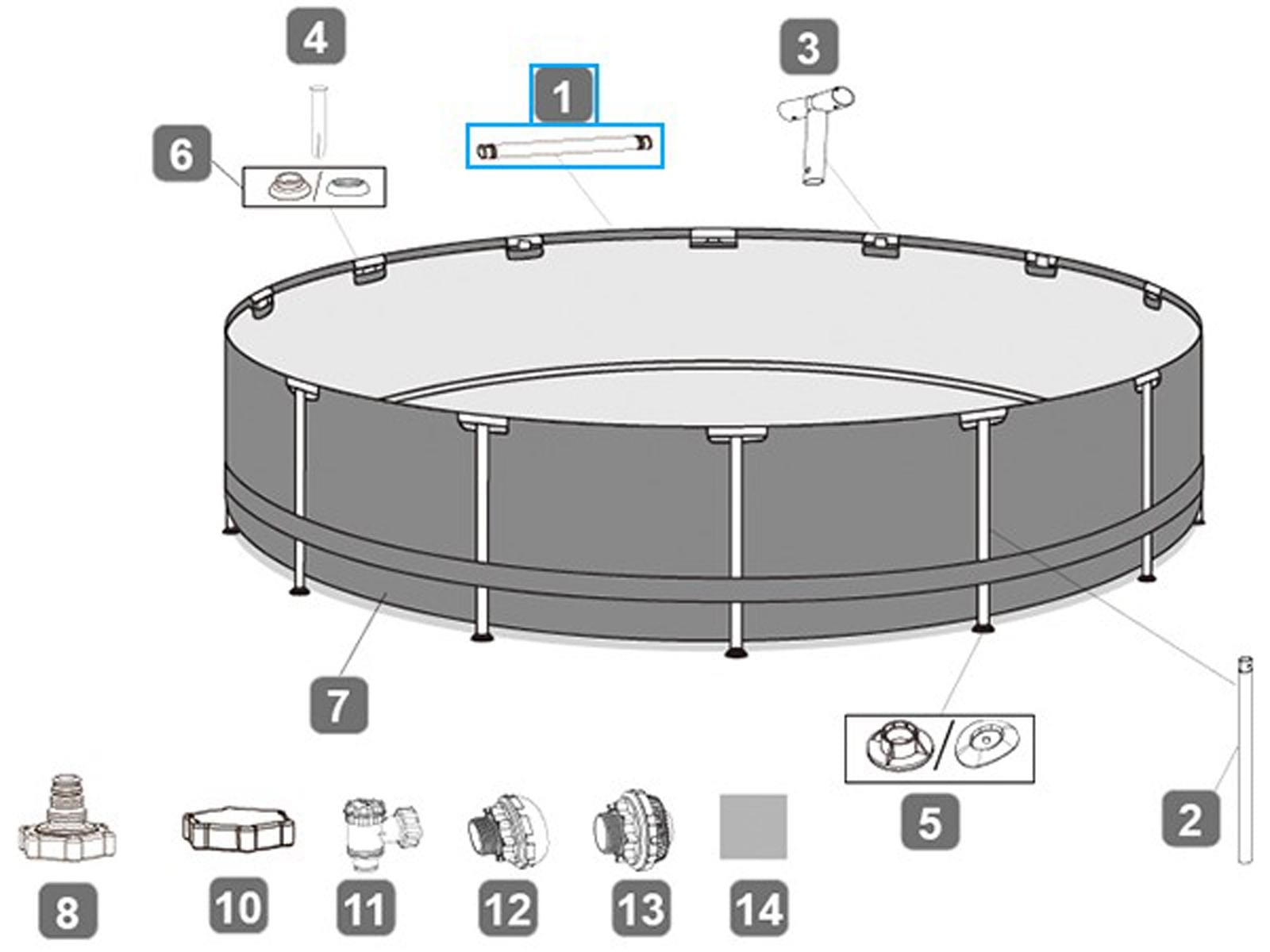 Ricambi Piscine e Spa Barra superiore per piscina Power Steel rotonda da 488x122 cm Bestway 3