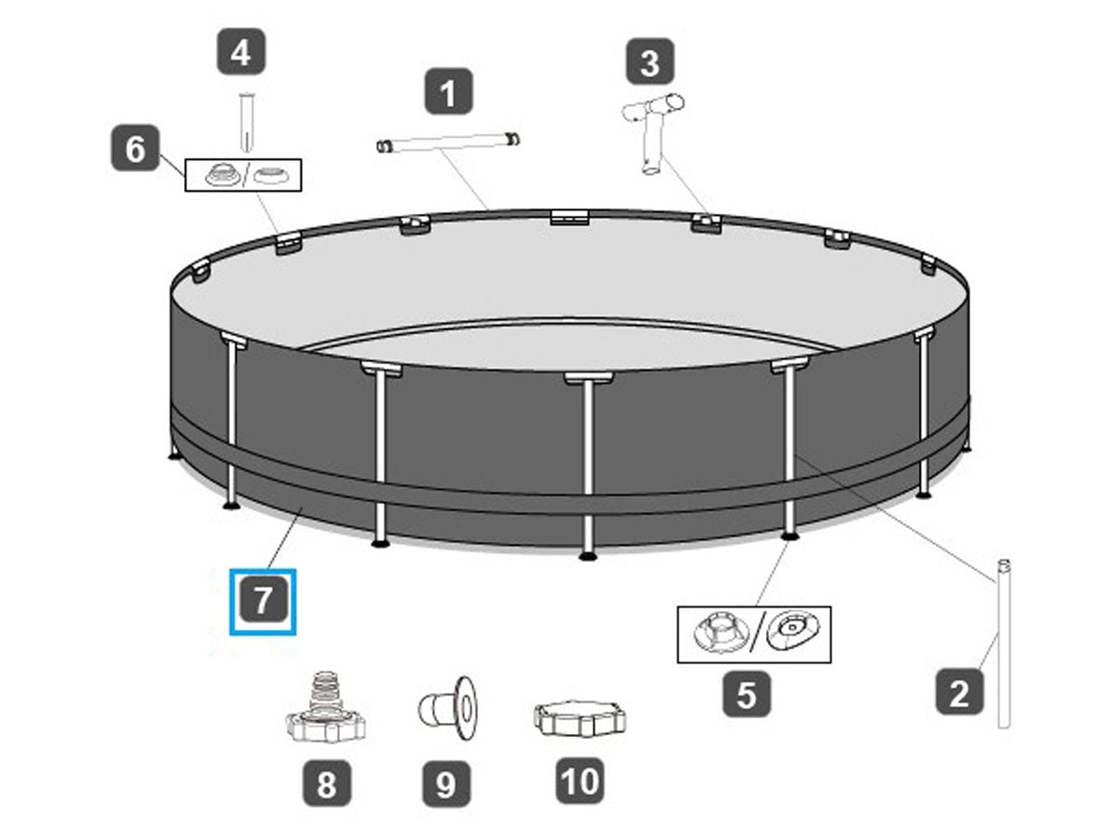 Ricambi Piscine e Spa Liner di ricambio per piscina Steel Pro Max rotonda da 305x76 cm grigio chiaro Bestway 2