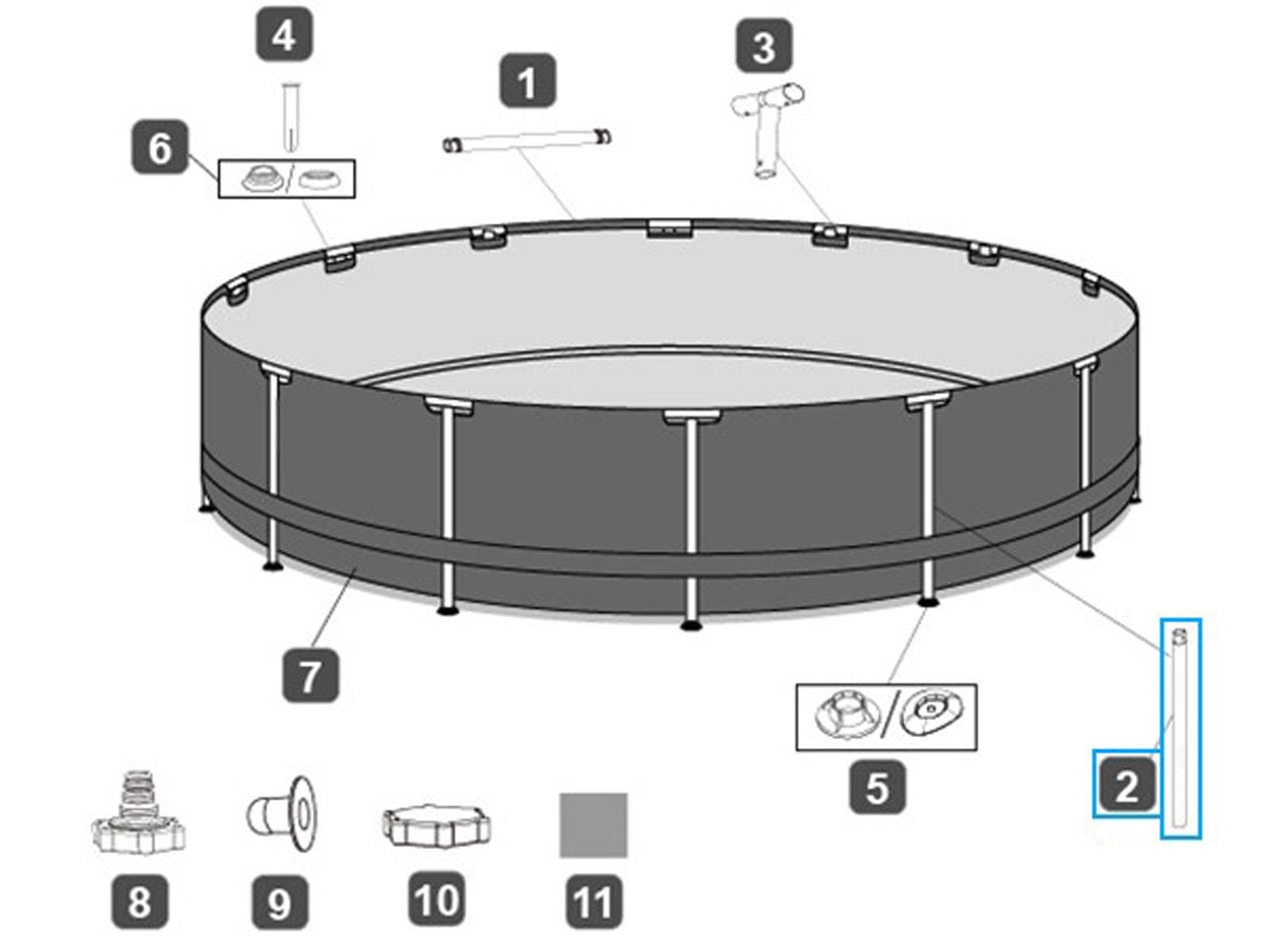 Ricambi Piscine e Spa Barra verticale per piscina rotonda Steel Pro Max da 427x107 cm Bestway 2