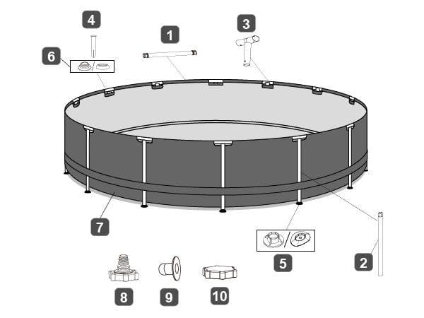 Ricambi Piscine e Spa Barra verticale per piscina Steel Pro MAX rotonda da 366x100 cm grigia Bestway 2