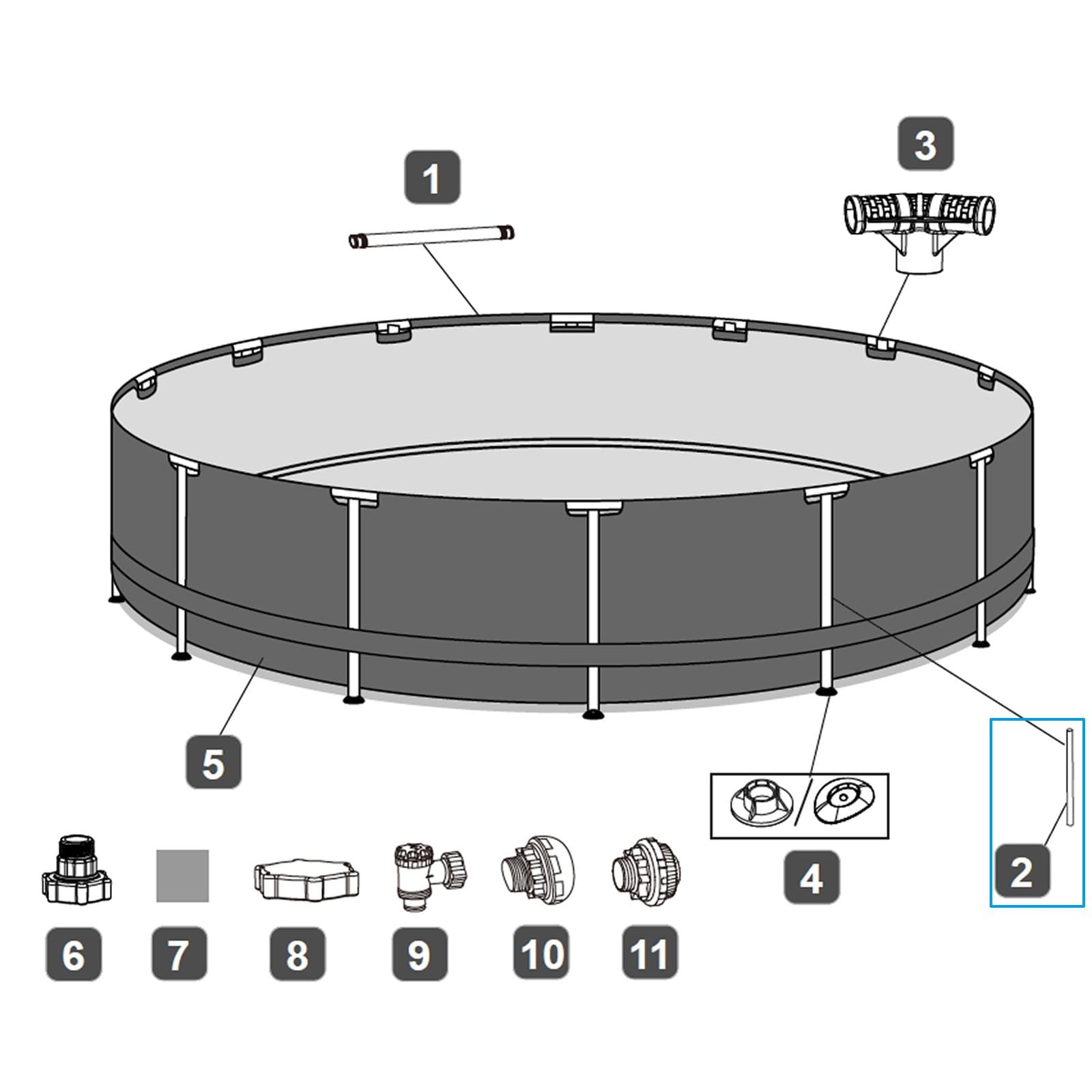 Ricambi Piscine e Spa Barra verticale per piscina rotonda Steel Pro Max da 366x122 cm Bestway 2