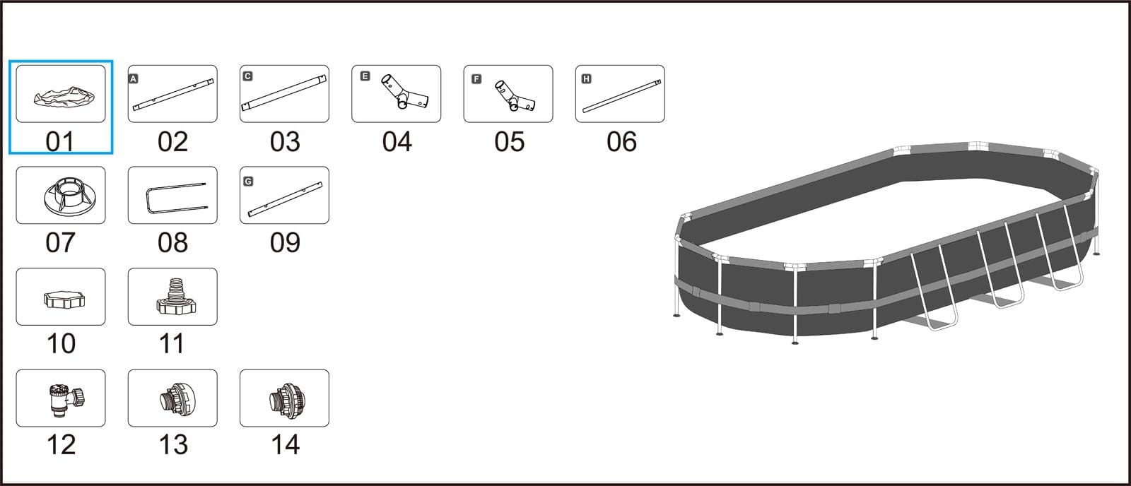 Ricambi Piscine e Spa Liner di ricambio per piscina Power Steel Swim Vista da 549x274x122 cm effetto pietra Bestway 2