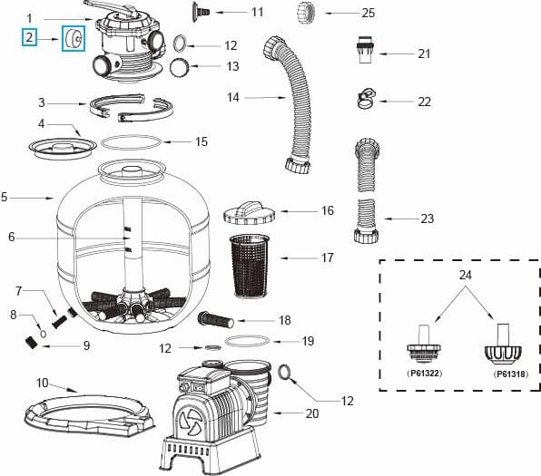 Ricambi Piscine e Spa Manometro per pompa filtro a sabbia Bestway 2