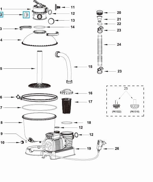 Ricambi Piscine e Spa Manometro per pompa filtro a sabbia Bestway 4