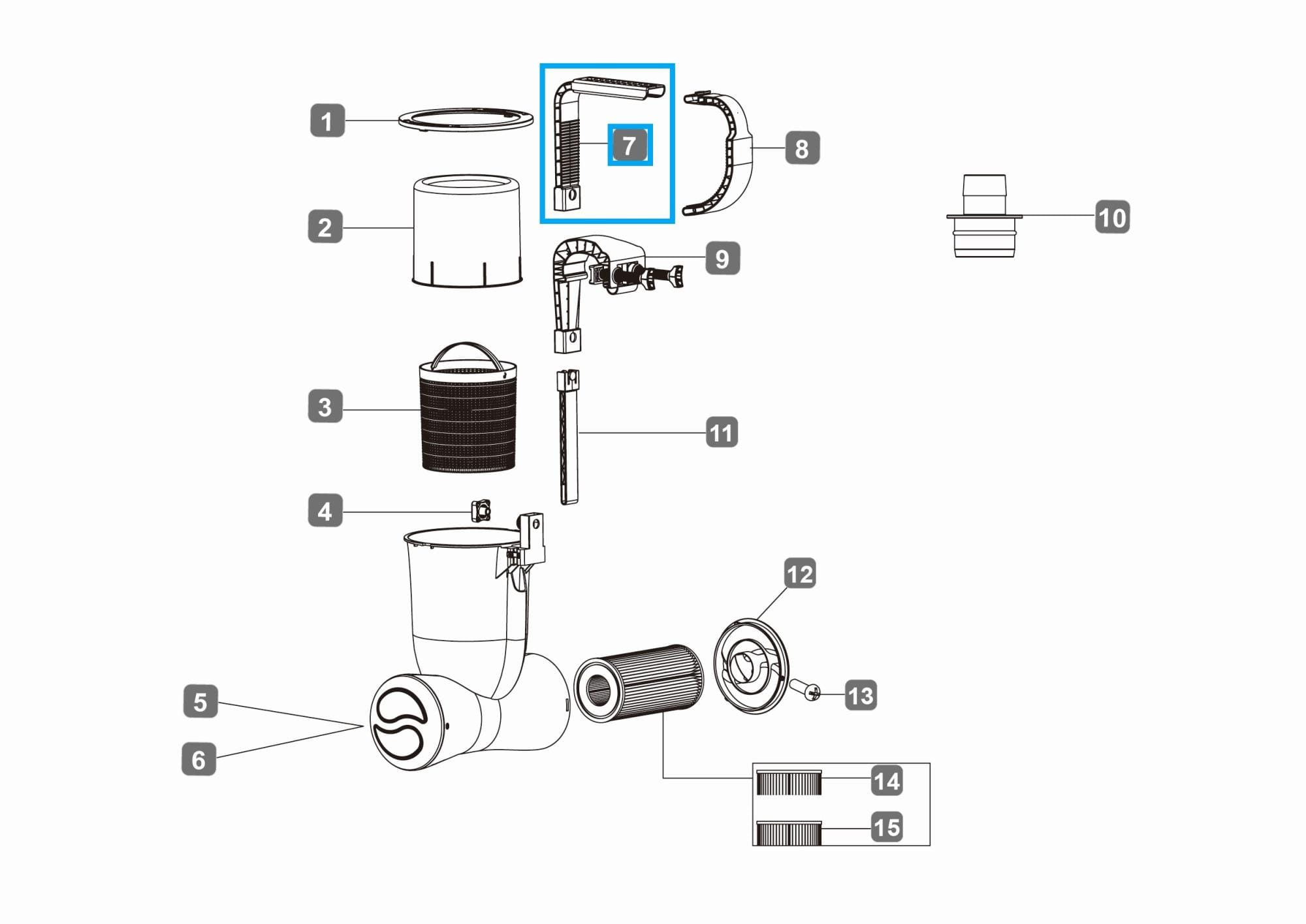 Ricambi Piscine e Spa Gancio per skimmer per pompa di filtraggio Skimatic Bestway 3