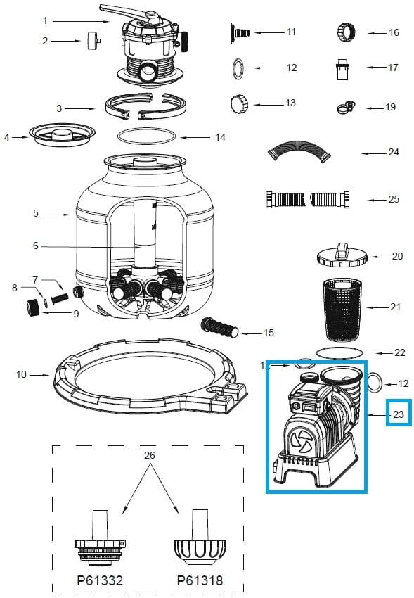 Ricambi Piscine e Spa Motore per pompa filtro a sabbia da 9.800 l/h e 11.355 l/h Bestway 2