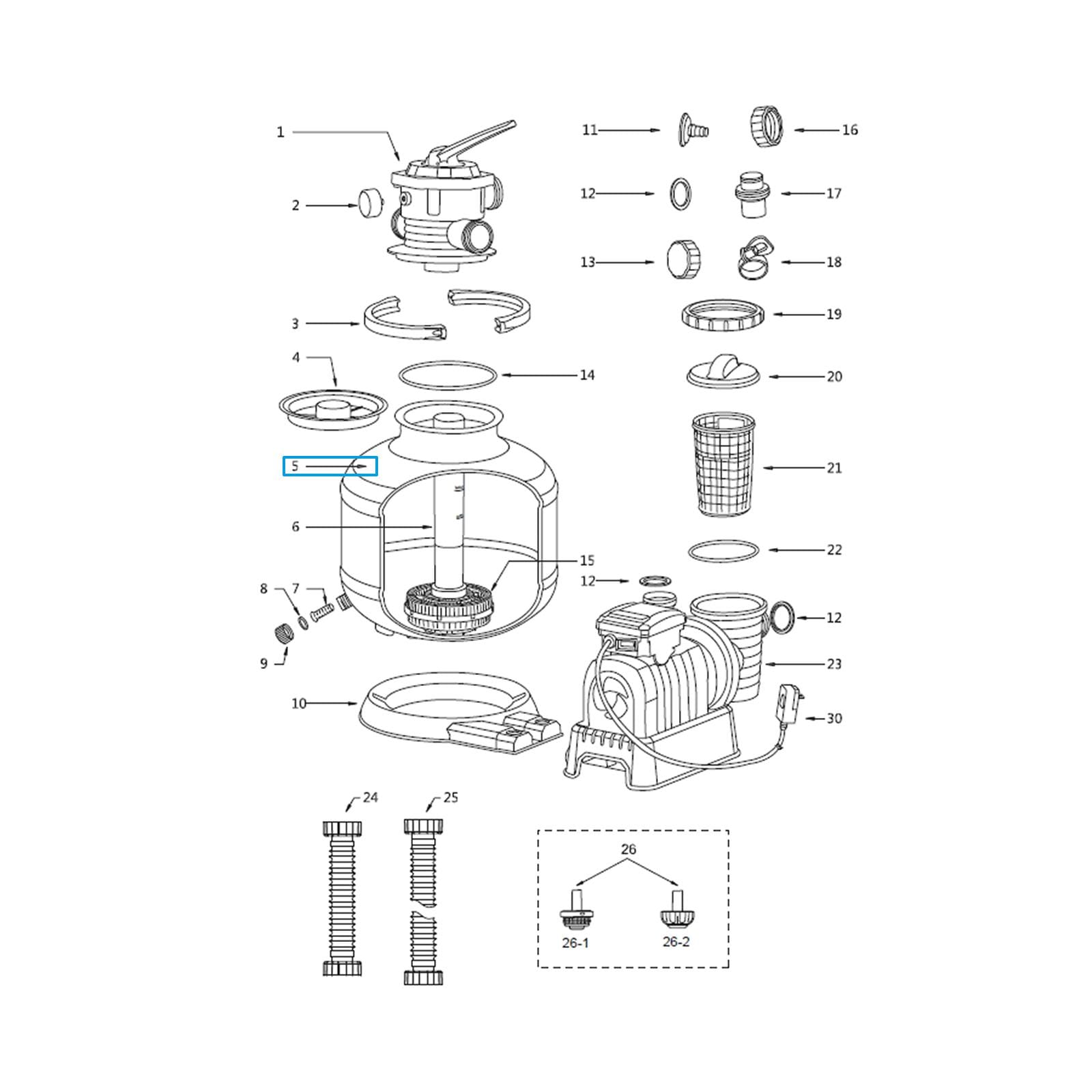 Ricambi Piscine e Spa Serbatoio per pompa filtro a sabbia da 8327 L/h Bestway 2