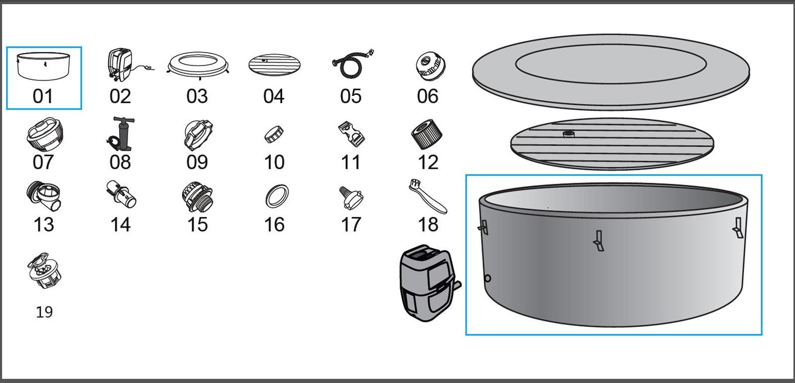 Ricambi Piscine e Spa Liner di ricambio per idromassaggio gonfiabile Lay-Z-Spa Vancouver AirJet Plus Lay-Z-Spa Bestway 2