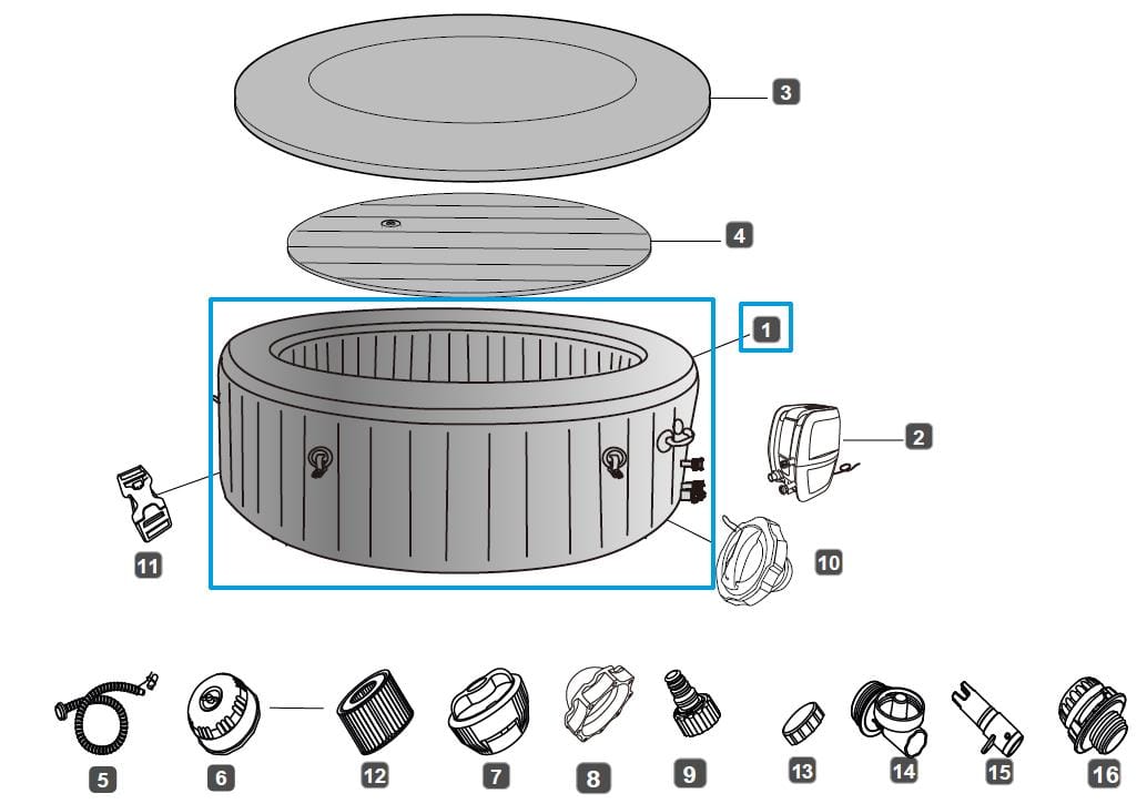 Ricambi Piscine e Spa Liner di ricambio per idromassaggio gonfiabile St. Moritz AirJet Bestway 2