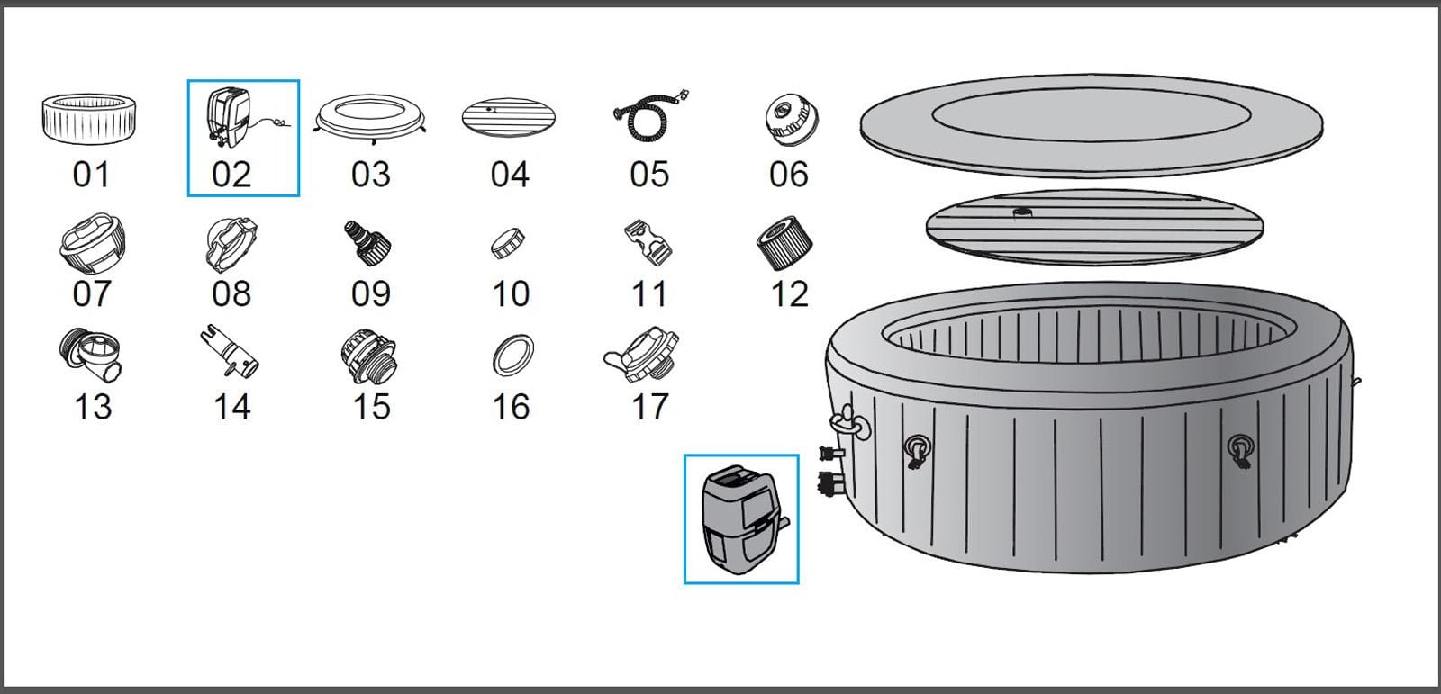 Ricambi Piscine e Spa Pompa multifunzione con WIFI per idromassaggio gonfiabile AirJet e Airjet Plus Bestway 4