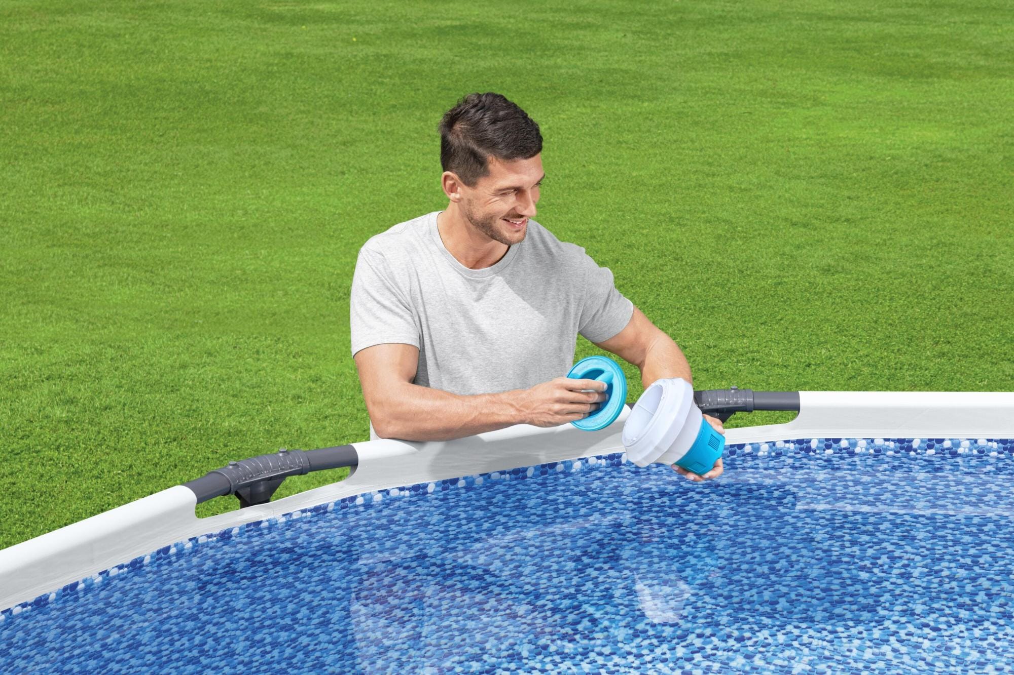 Trattamento chimico dell'acqua Dosatore chimico per cloro con guanto protettivo ChemGuard Bestway 1