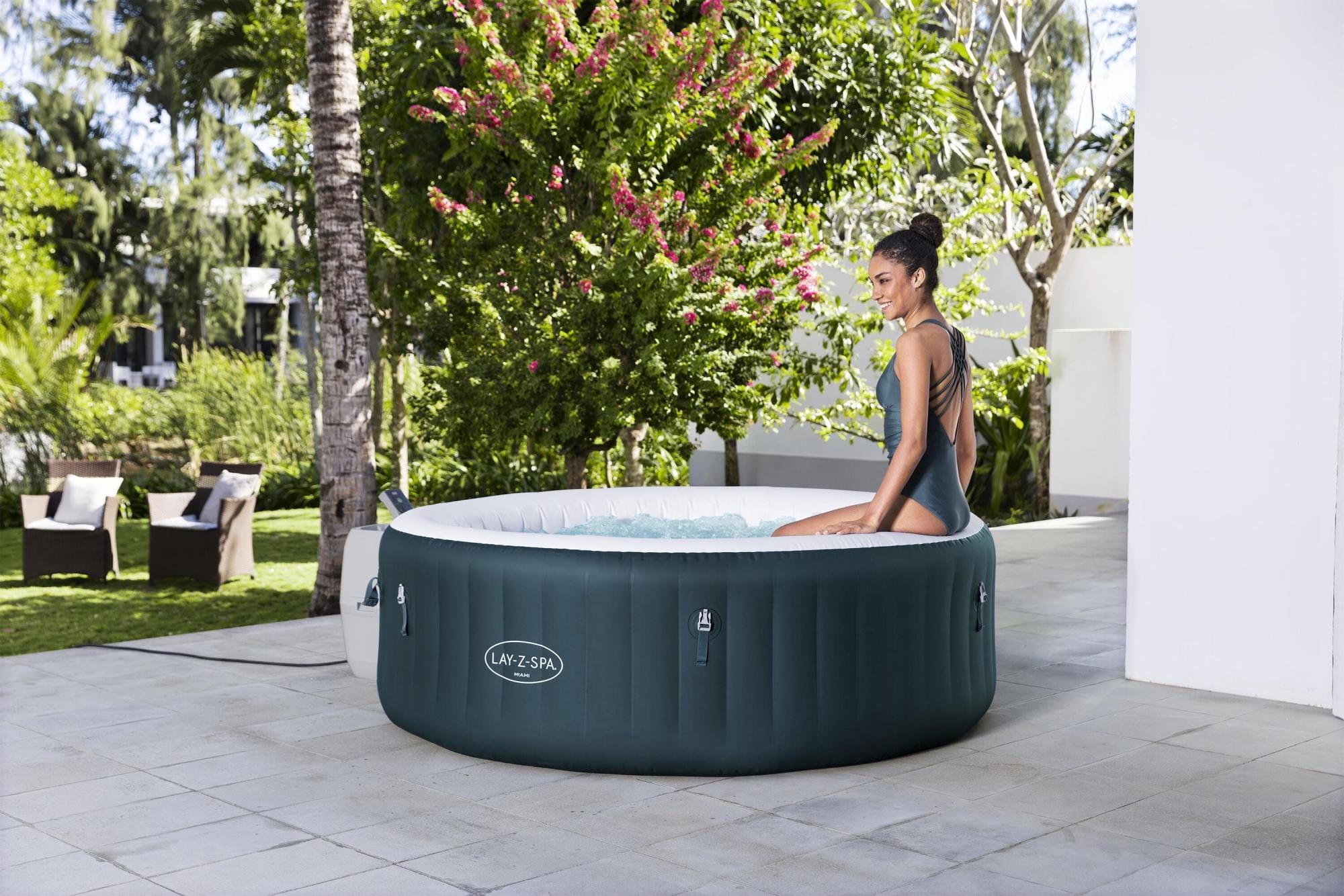 Idromassaggi gonfiabili Lay-Z-Spa Idromassaggio gonfiabile Lay-Z-Spa Miami AirJet 2-4 persone verde Bestway 1