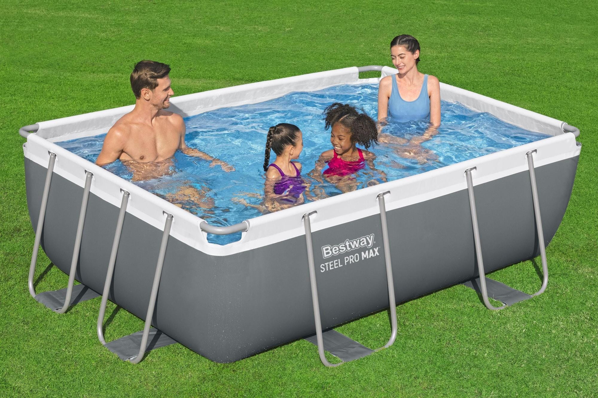 Piscine fuori terra Set piscina grigio scuro da 282x196x84 cm Bestway 1