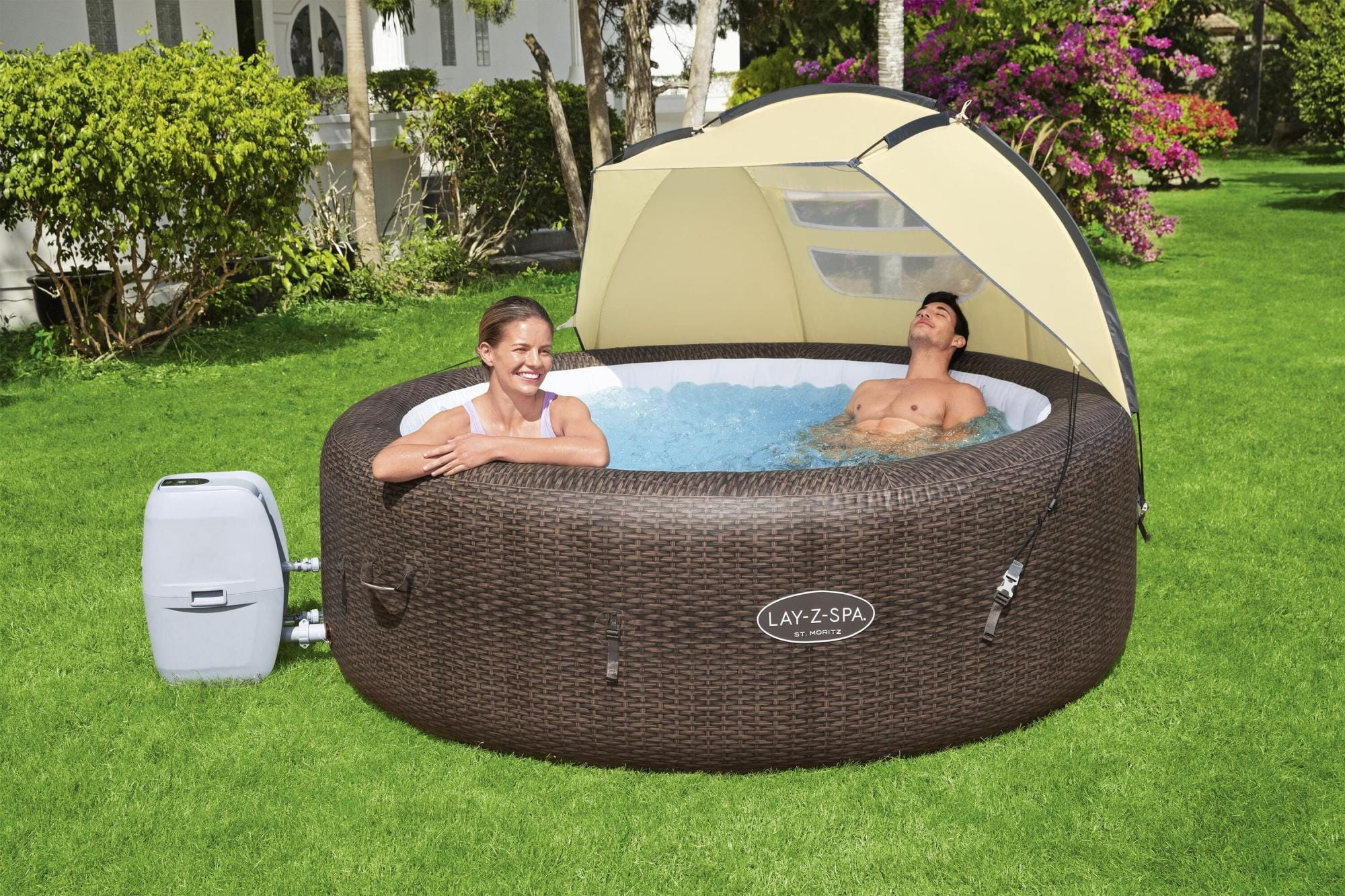 Accessori Piscine e Spa Tenda parasole per idromassaggi Lay-Z-Spa da 183x94x109 cm Bestway 1