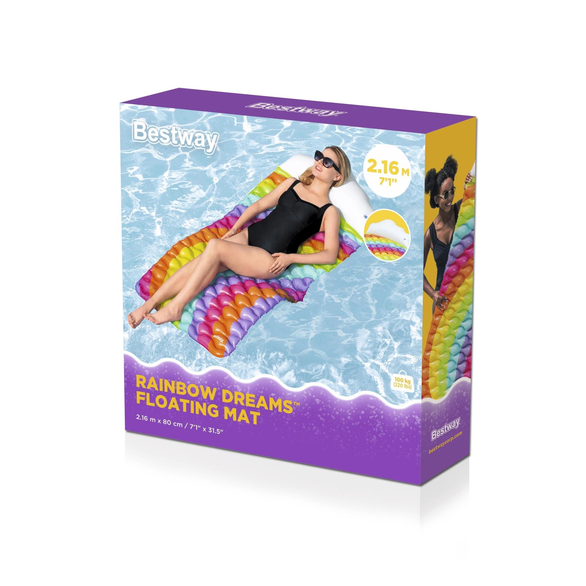 Gonfiabili mare per adulti Materassino gonfiabile Rainbow Dreams Bestway 5