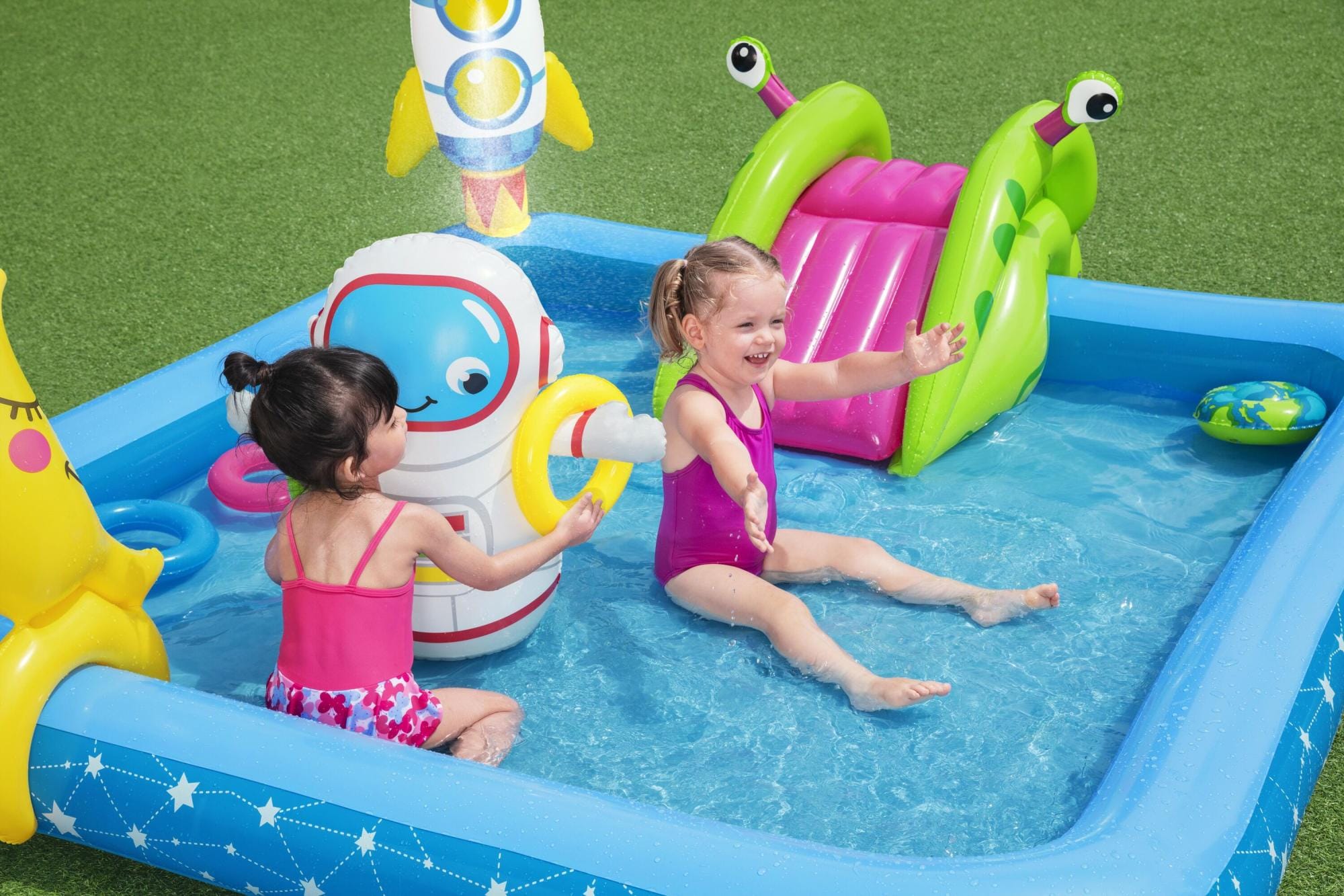 Giochi gonfiabili per bambini Playcenter gonfiabile Piccoli Astronauti con scivolo Bestway 4