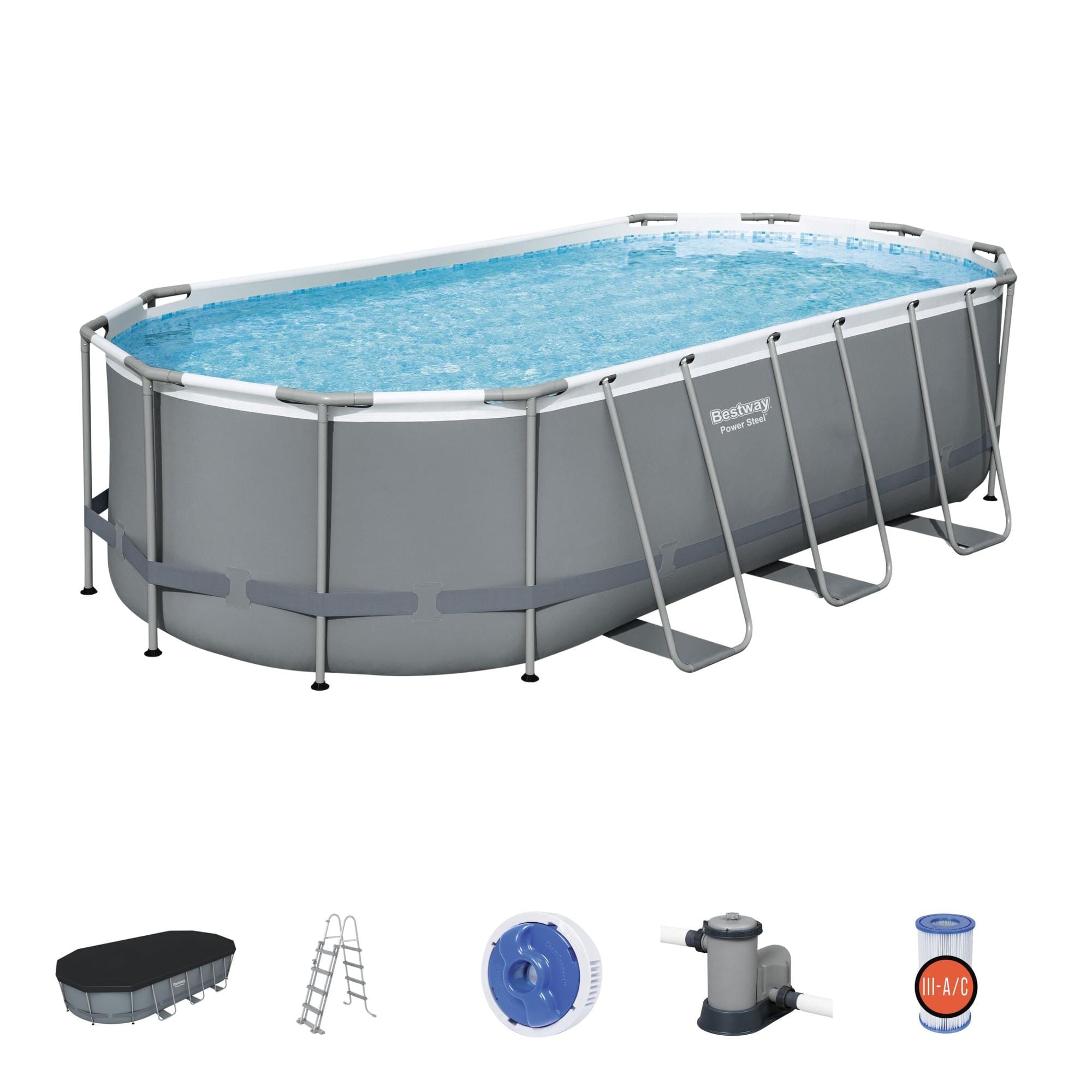 Piscine fuori terra Set piscina fuori terra ovale da 549x274x122 cm Bestway 1