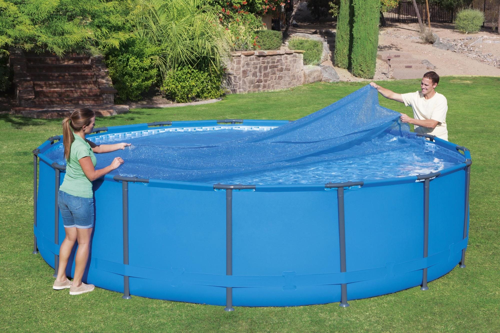 Coperture e Tappetini Copertura solare per piscina fuori terra da 488 cm Bestway 1