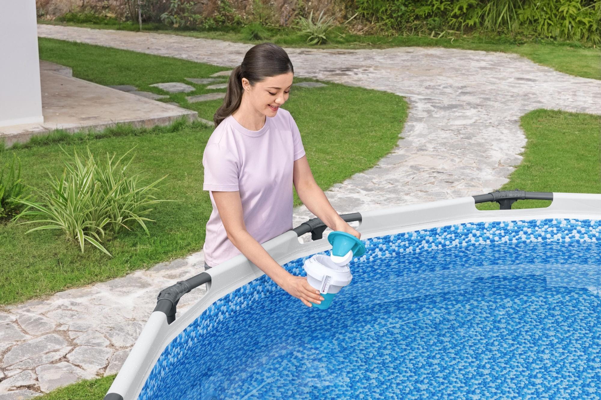 Trattamento chimico dell'acqua Dosatore per cloro galleggiante con guanto Chemguard Bestway 3
