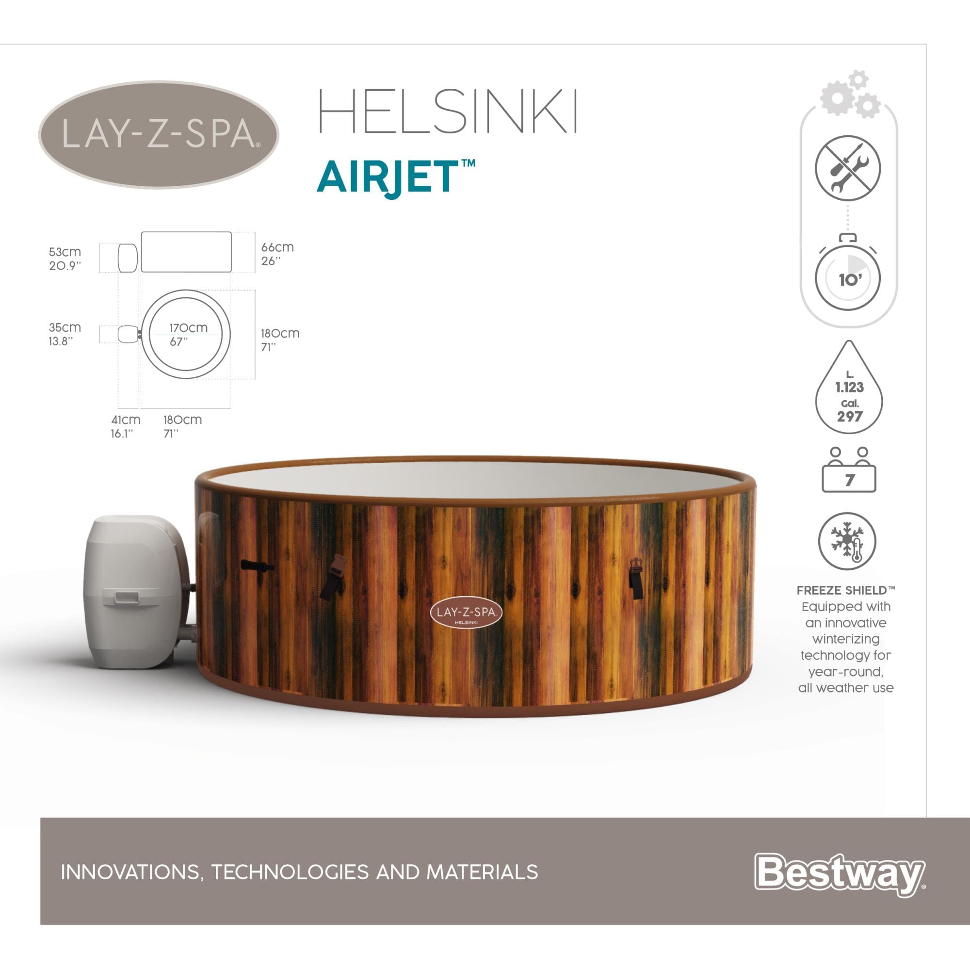 Idromassaggi gonfiabili Lay-Z-Spa Idromassaggio gonfiabile Lay-Z-Spa Helsinki AirJet 5-7 persone Bestway 11