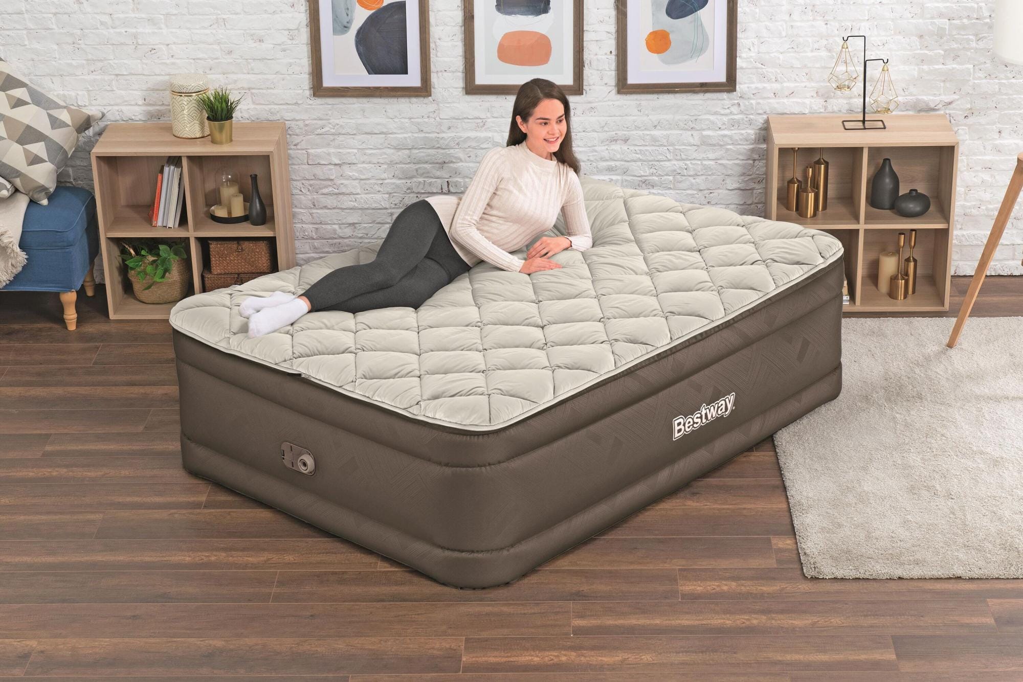 Materassi gonfiabili Materasso gonfiabile matrimoniale con topper da 203x152x51 cm Bestway 3