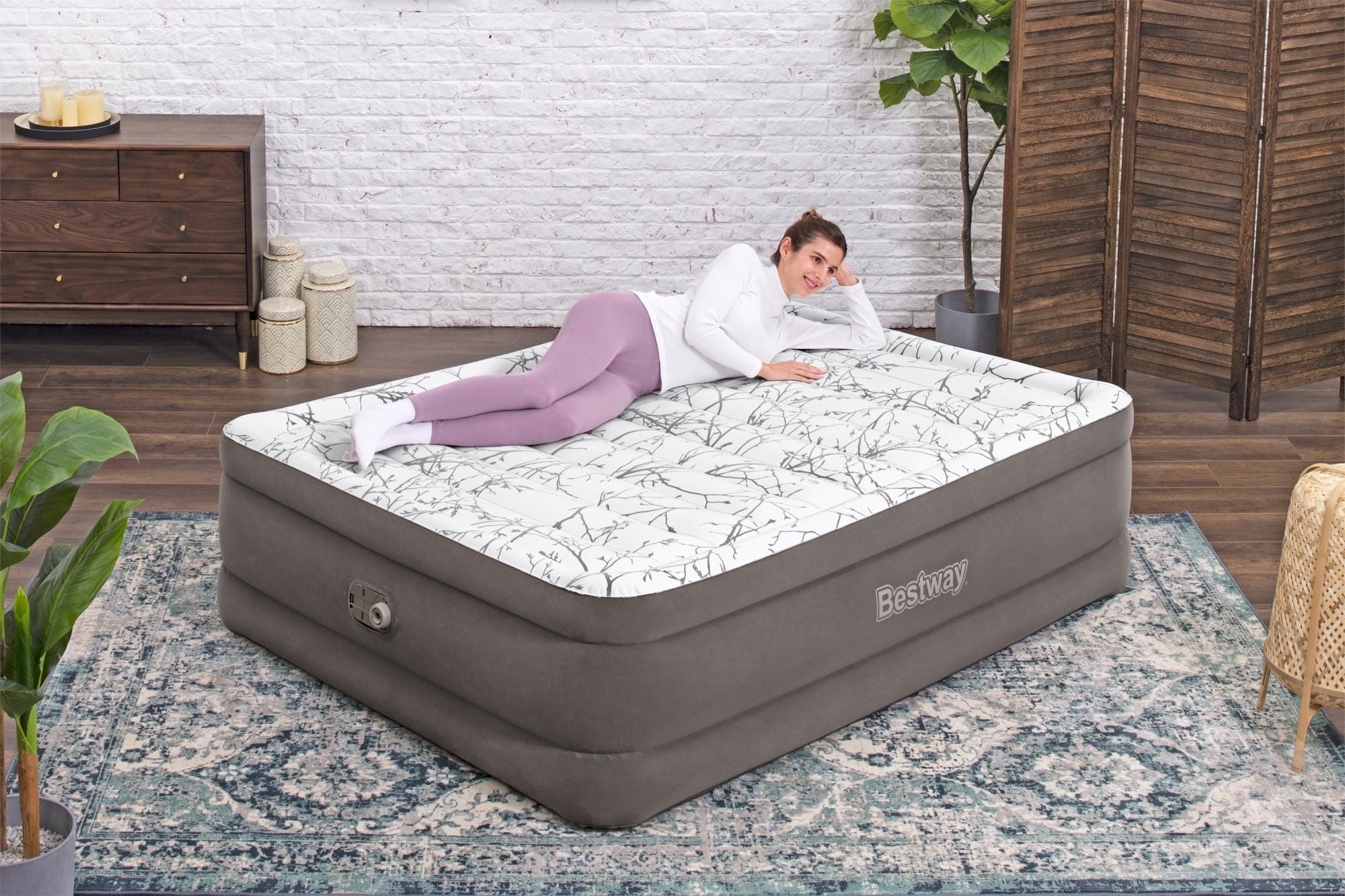 Materassi gonfiabili Materasso gonfiabile matrimoniale da 203x152x56 cm Fashion Flock Bestway 3