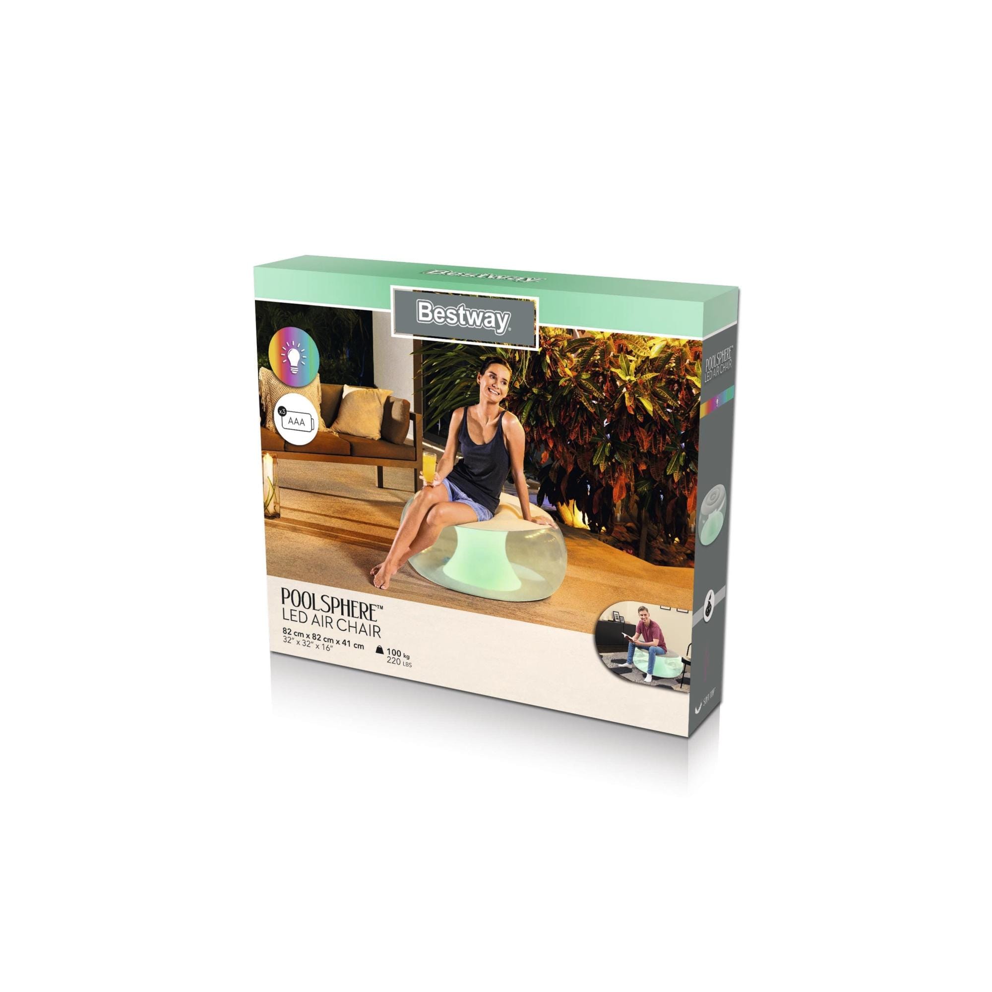 Arredo gonfiabile casa e giardino Pouf gonfiabile mini con luce LED integrata Bestway 11