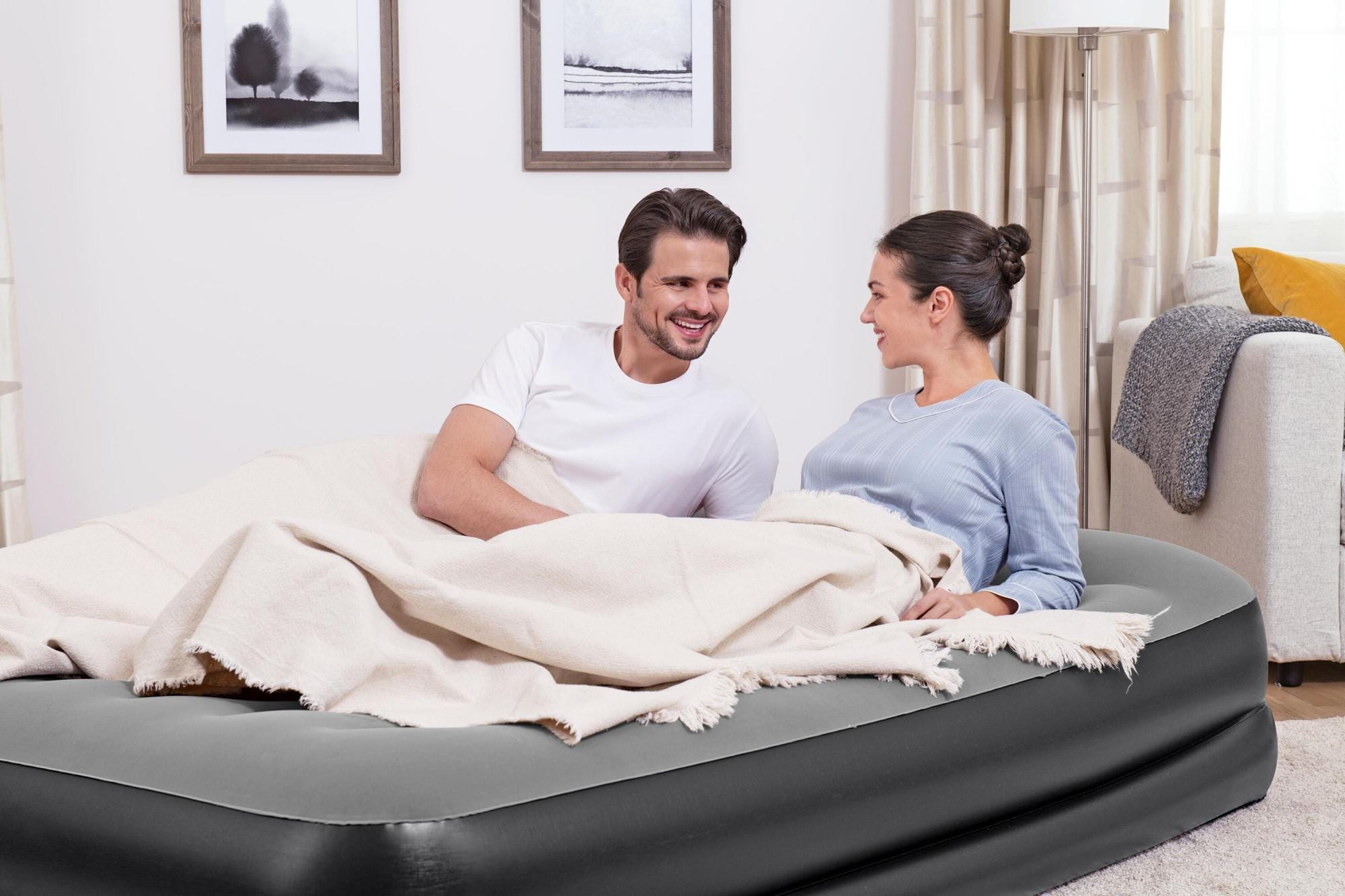 Materassi gonfiabili Materasso  gonfiabile matrimoniale nero da 203x152x46 cm Bestway 3