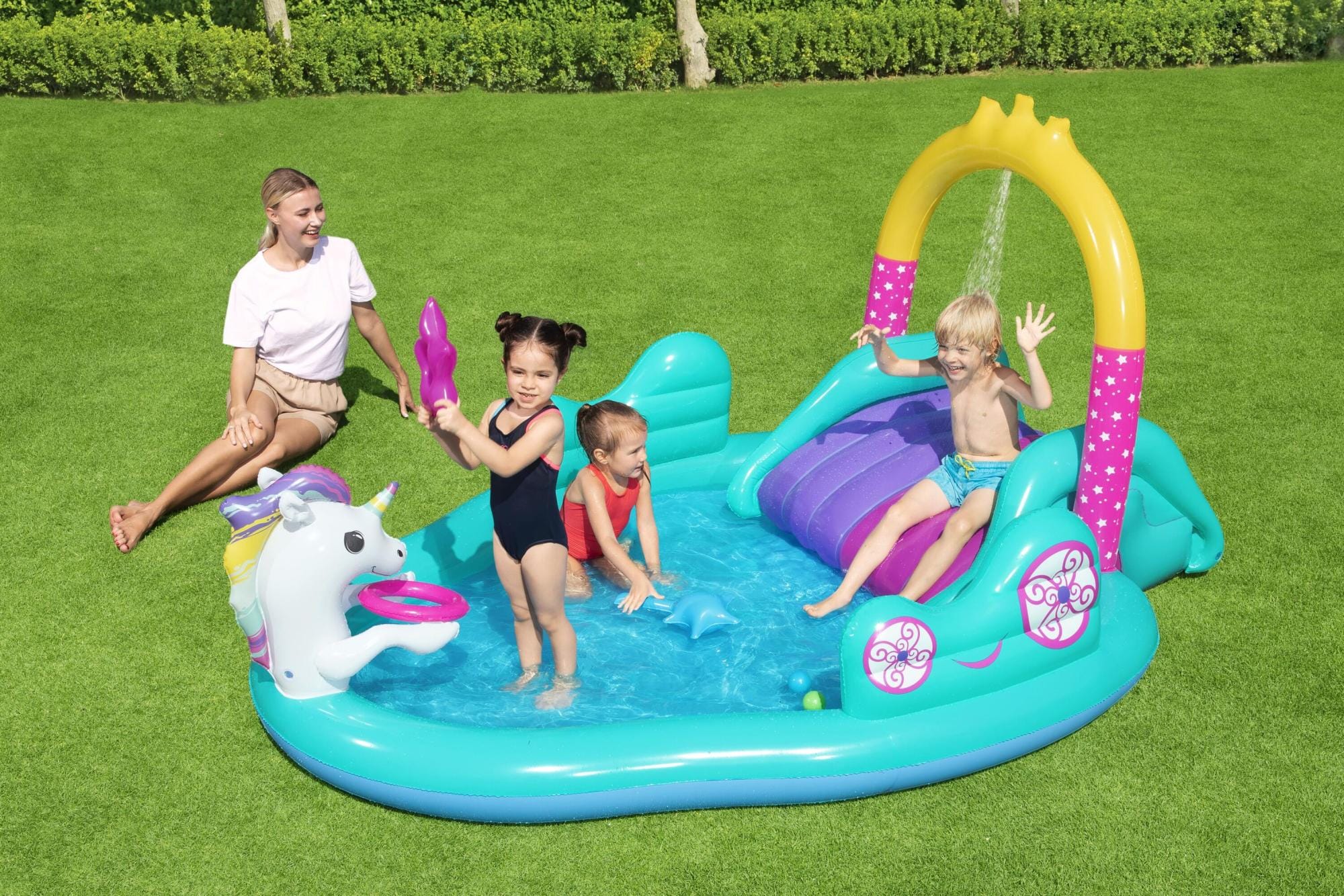 Giochi gonfiabili per bambini Playcenter gonfiabile Magico Unicorno Bestway 1