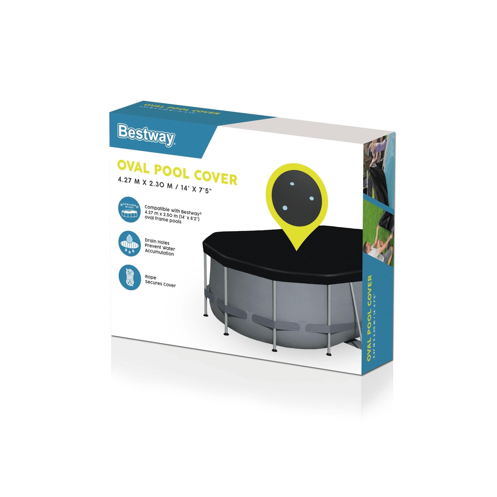 Coperture e Tappetini Copertura ovale per piscina fuori terra da 427x250x100 cm  Bestway 3