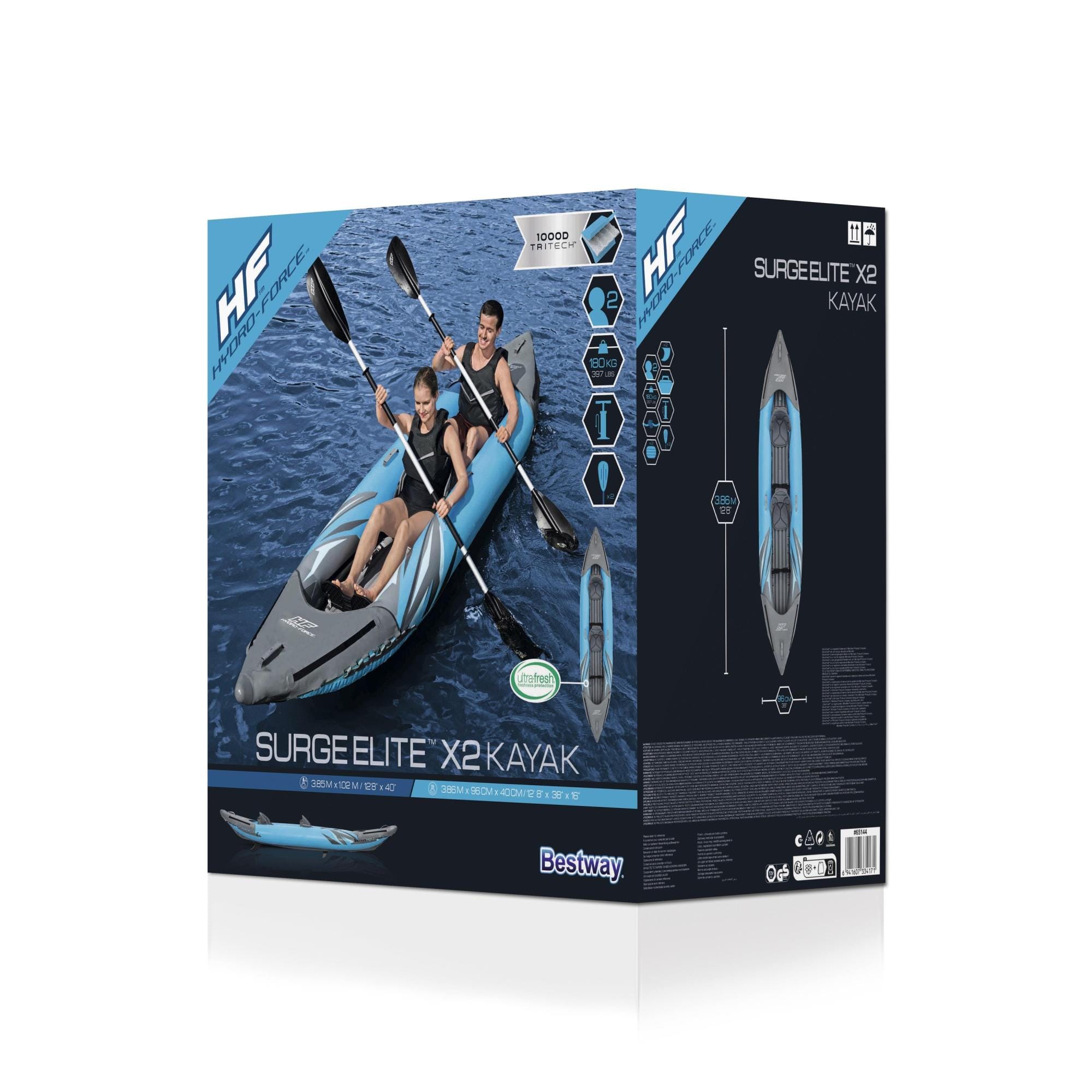 Sport Acquatici Kayak gonfiabile Surge Elite, 2 posti da 386x96x40 cm Bestway 8