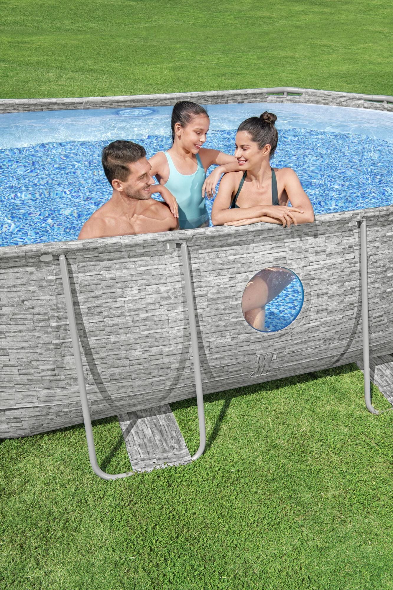 Piscine fuori terra Set piscina da 488x305x107 cm effetto pietra Bestway 1