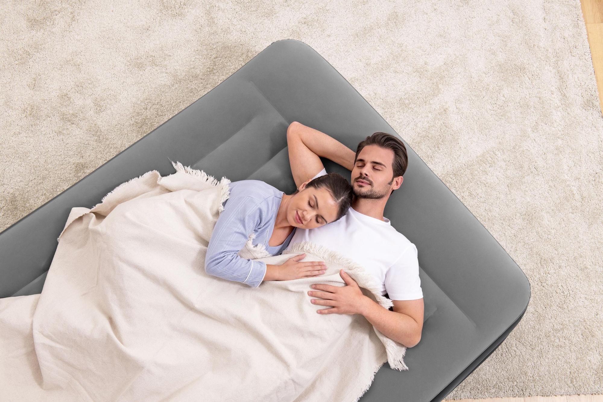Materassi gonfiabili Materasso  gonfiabile matrimoniale nero da 203x152x46 cm Bestway 4