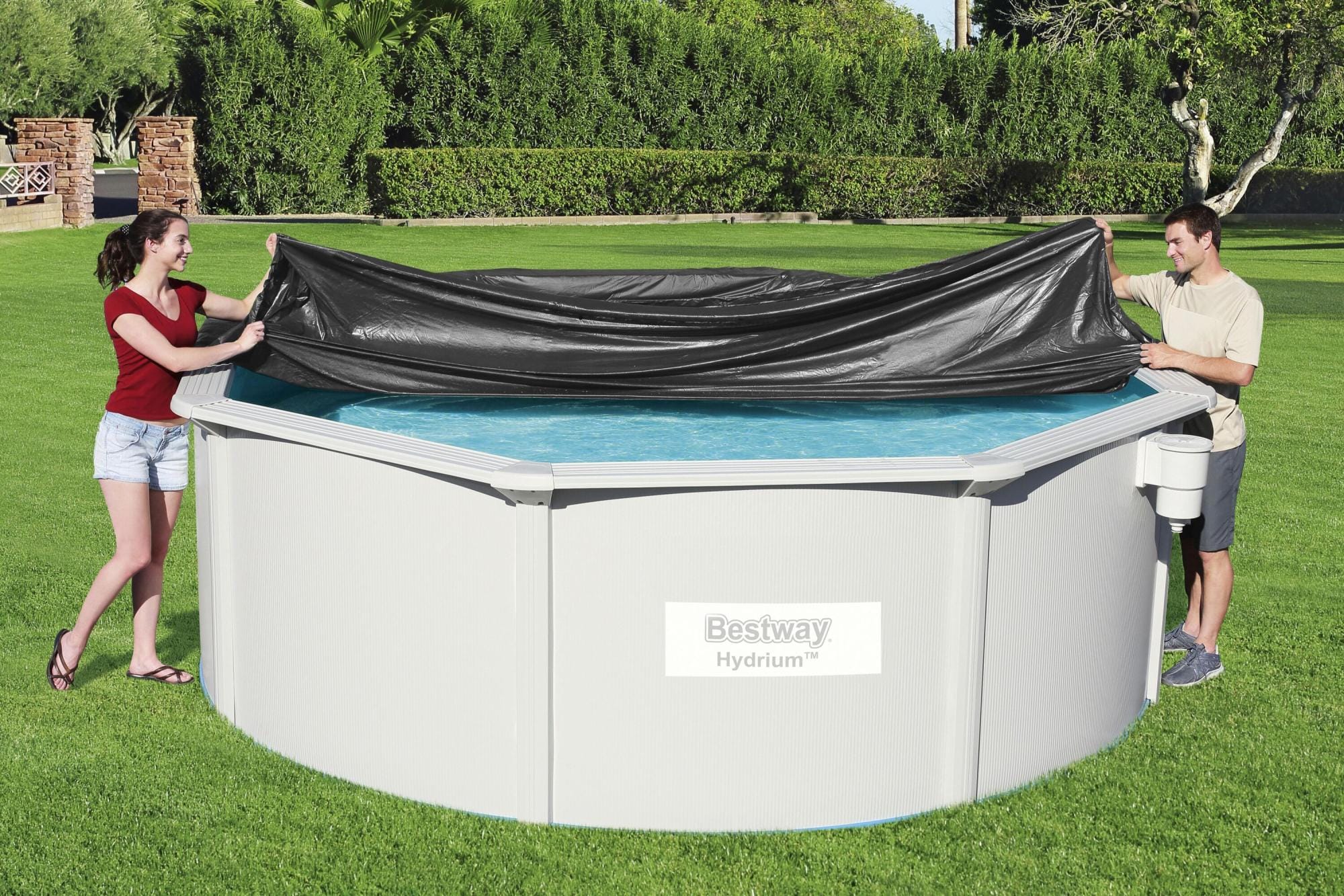 Coperture e Tappetini Copertura per piscina rotonda da 396 cm Bestway 1