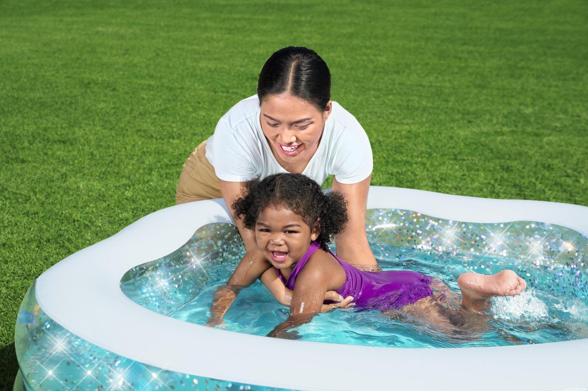 Giochi gonfiabili per bambini Piscinetta gonfiabile Sparkle Shell da 150x127x43 cm Bestway 3