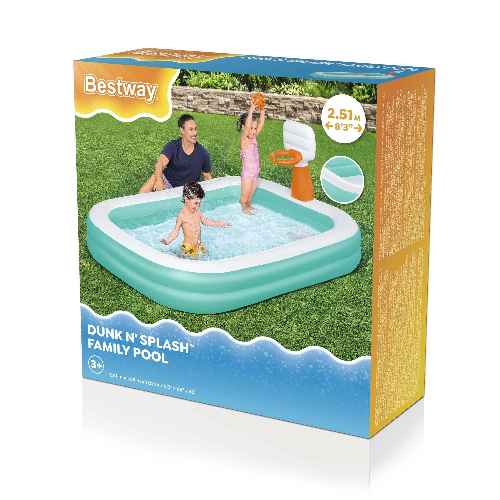 Giochi gonfiabili per bambini Piscina gonfiabile con canestro da 251x168x102 cm Bestway 4