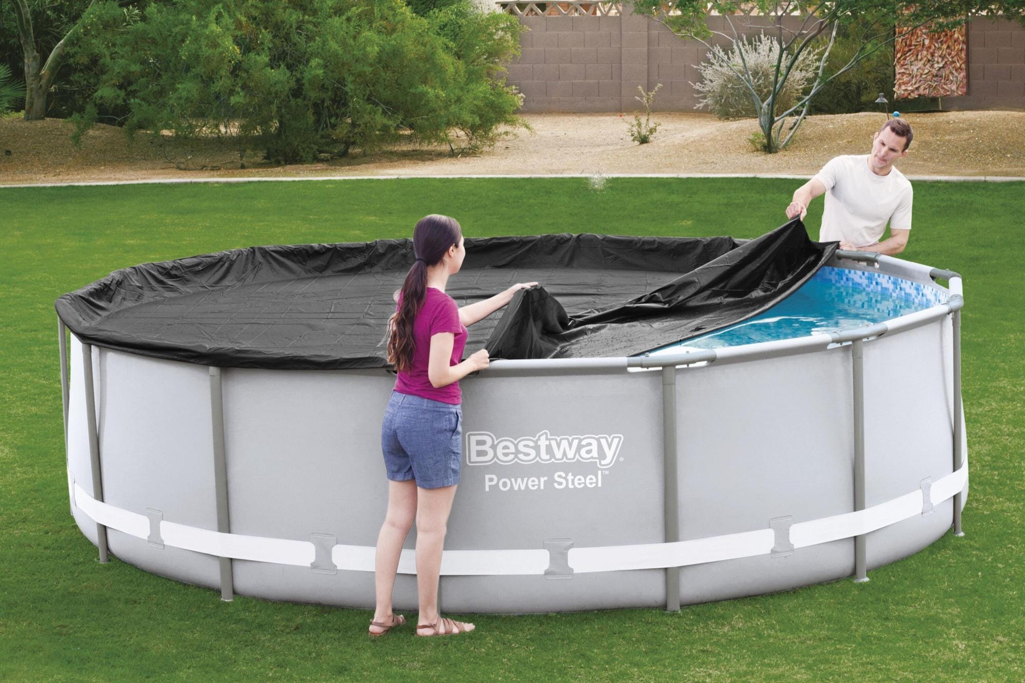 Coperture e Tappetini Copertura per piscina rotonda da 427 cm Bestway 1
