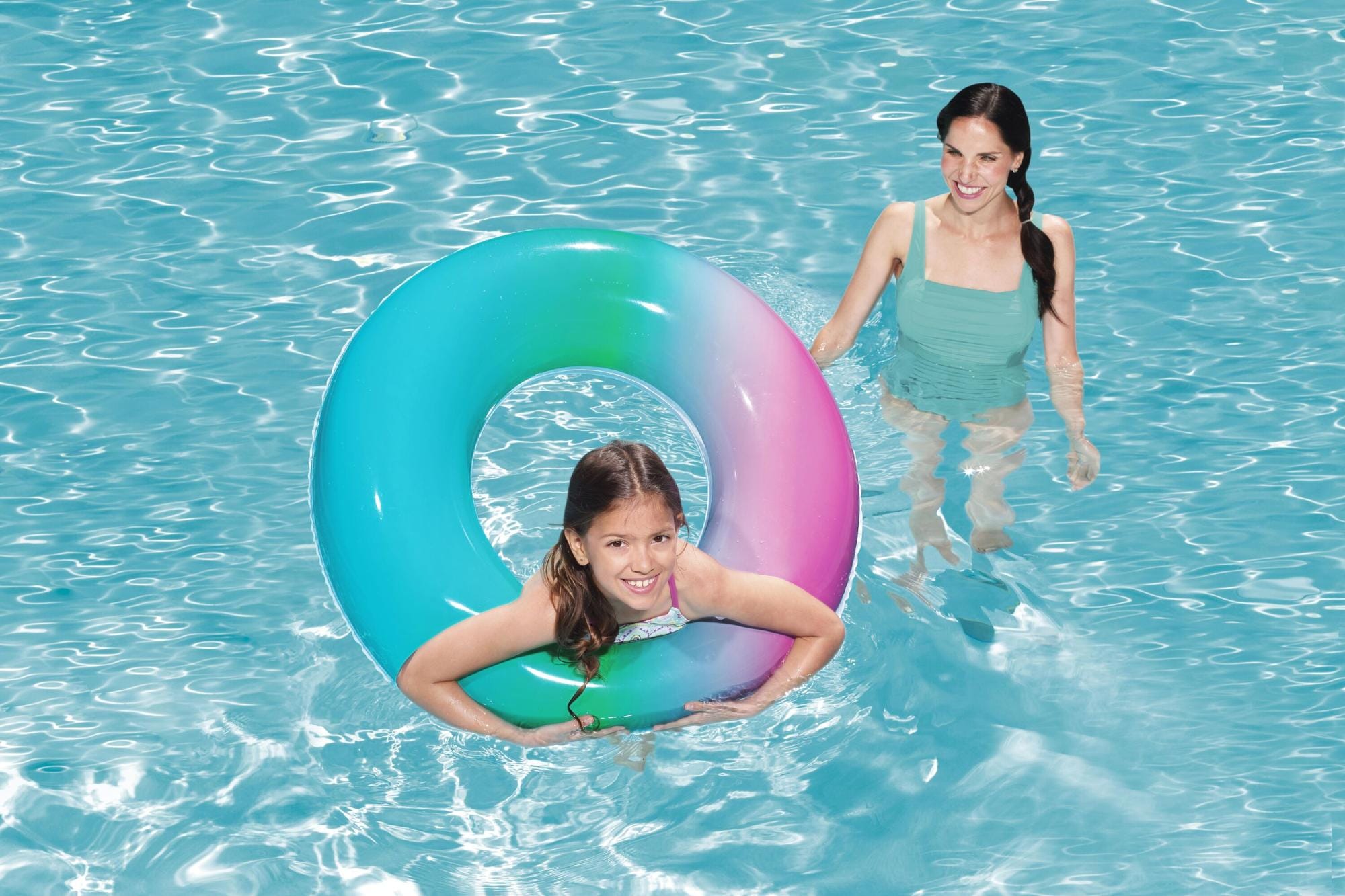 Giochi gonfiabili per bambini Ciambella gonfiabile Arcobaleno rosa Bestway 1