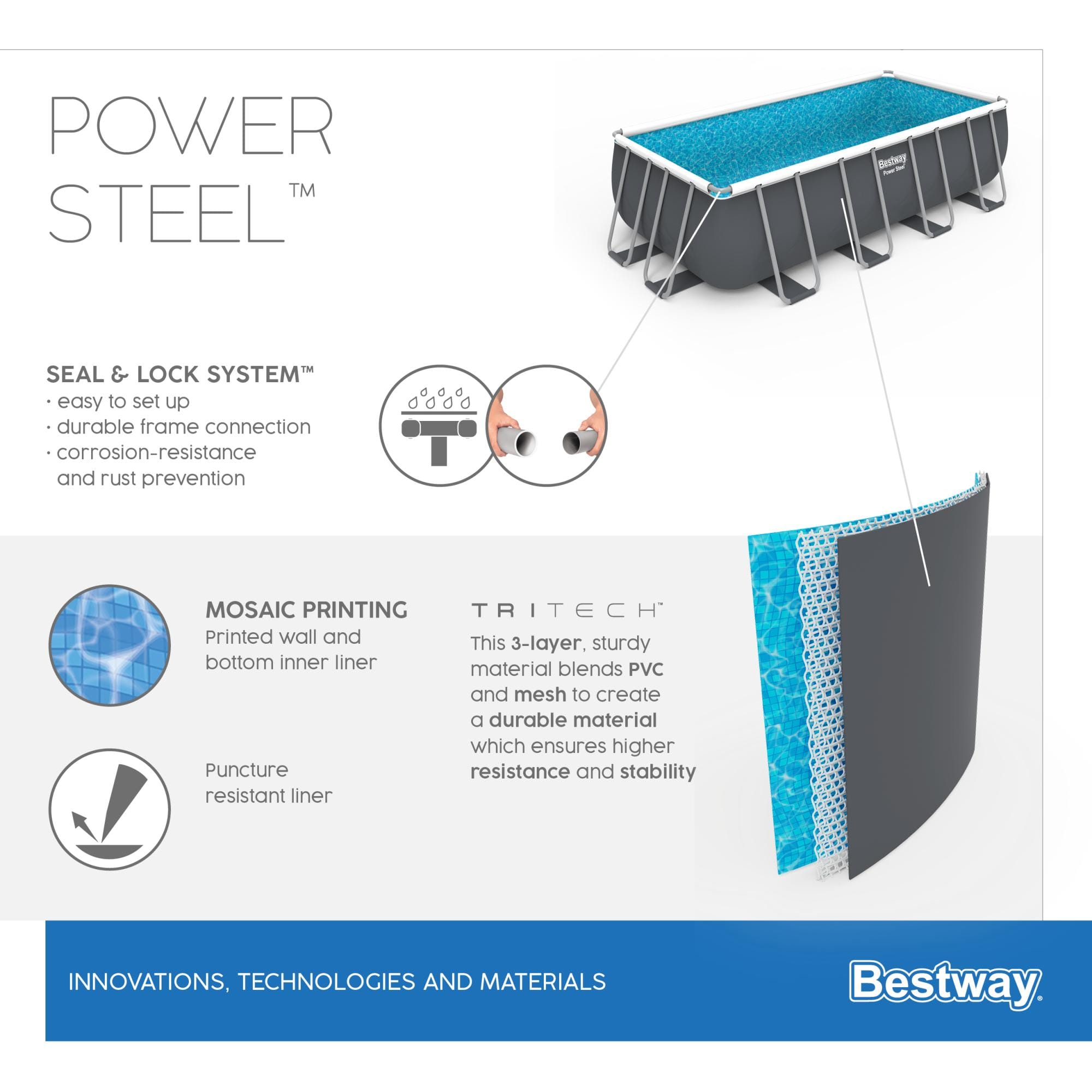 Piscine fuori terra Set piscina fuori terra grigia Power Steel da 549X274X122 cm Bestway 7