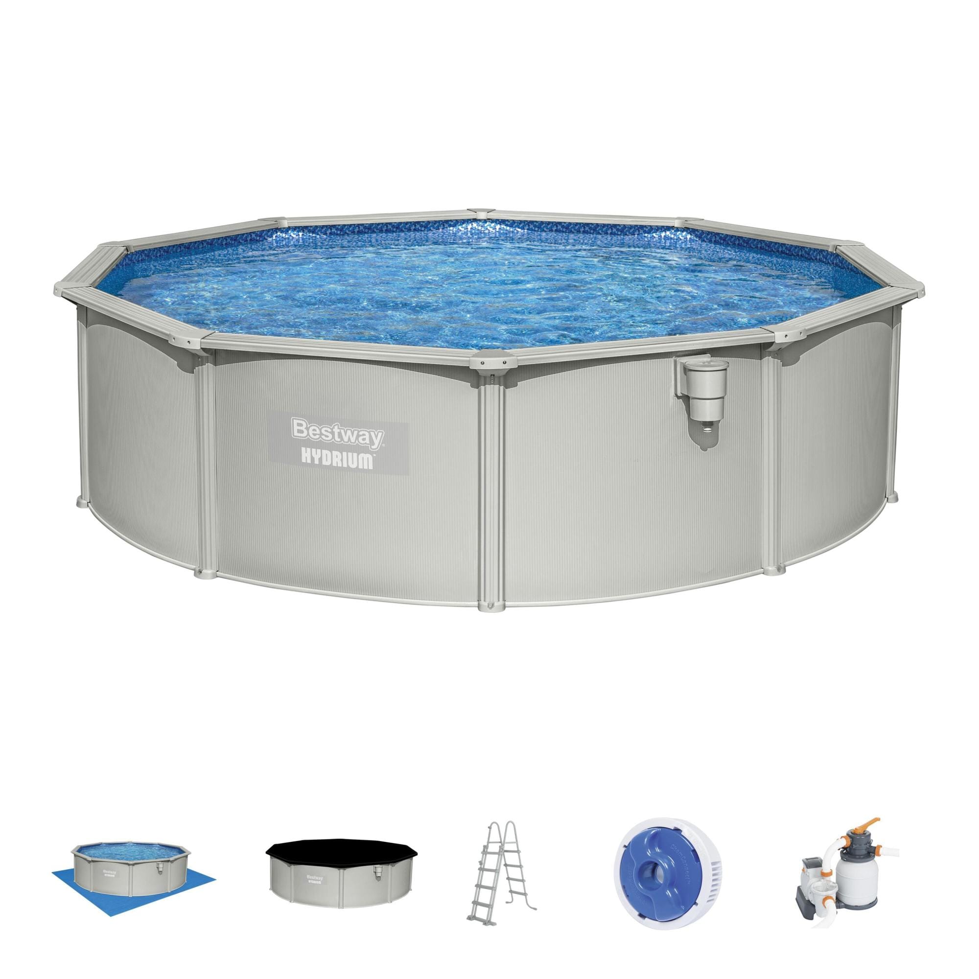 Piscine fuori terra Set piscina Hydrium grigio chiaro da 460x120 cm Bestway 1