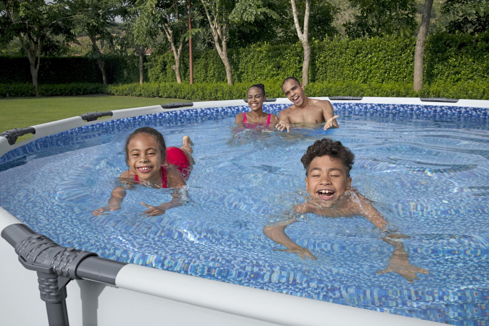 Piscine fuori terra Set piscina fuori terra rotonda Steel Pro MAX da 427x84 cm grigio chiaro Bestway 4