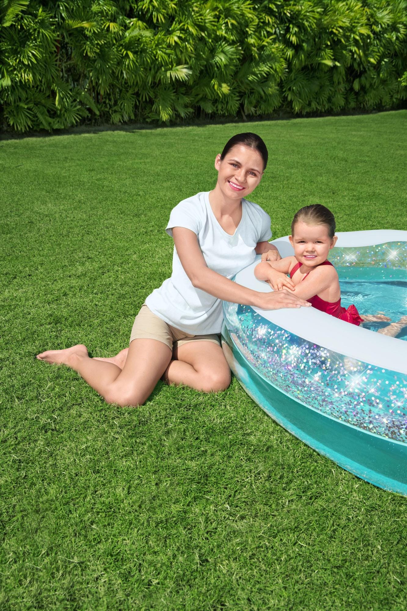 Giochi gonfiabili per bambini Piscinetta gonfiabile Sparkle Shell da 150x127x43 cm Bestway 1