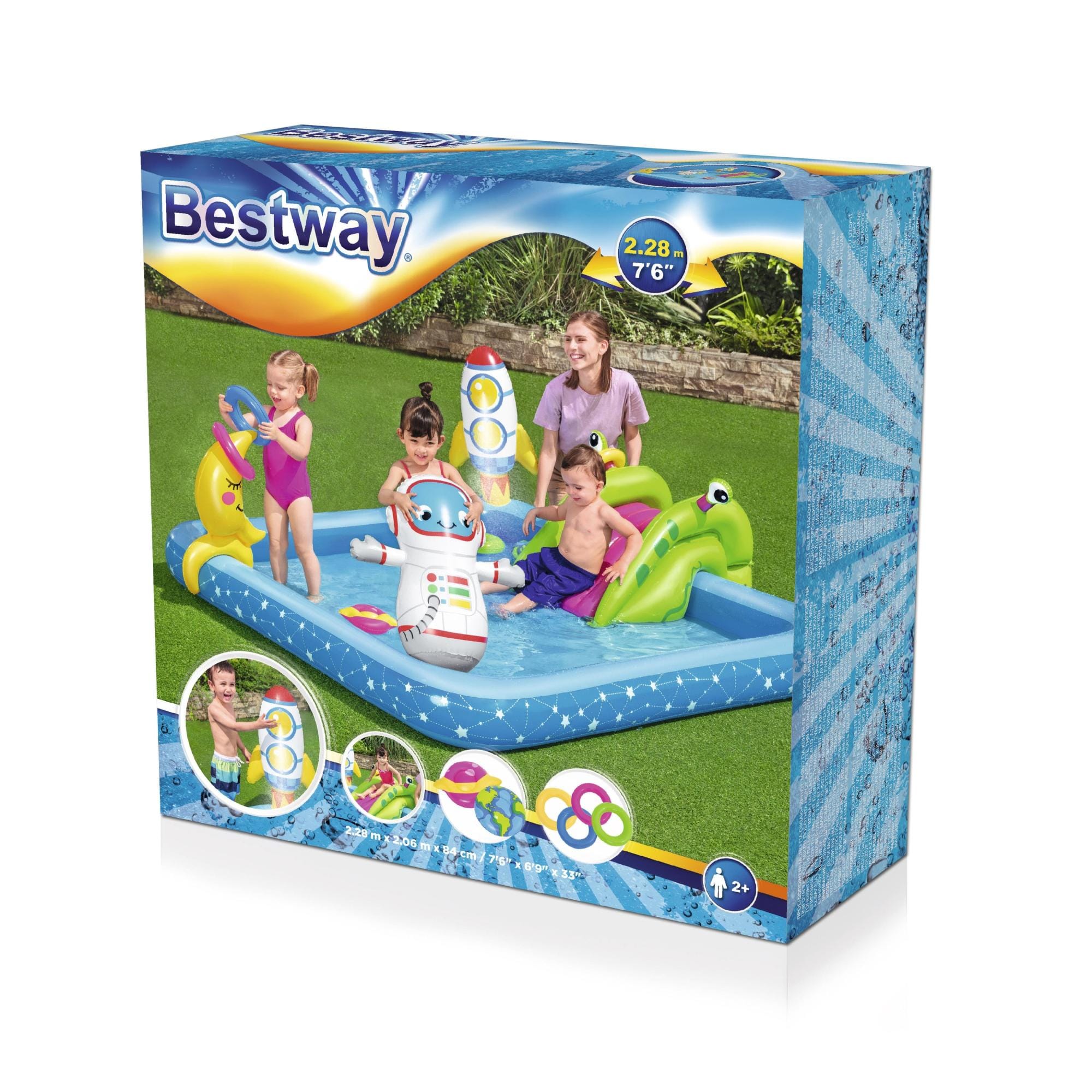 Giochi gonfiabili per bambini Playcenter gonfiabile Piccoli Astronauti con scivolo Bestway 13
