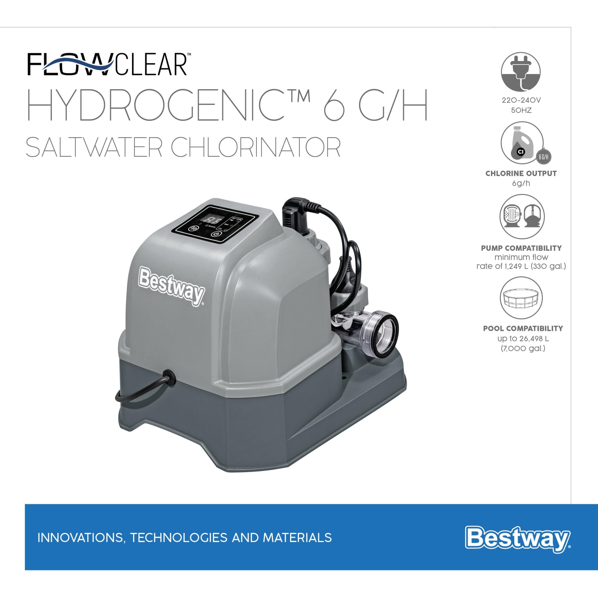 Trattamento chimico dell'acqua Clorinatore a sale per piscina Bestway 6