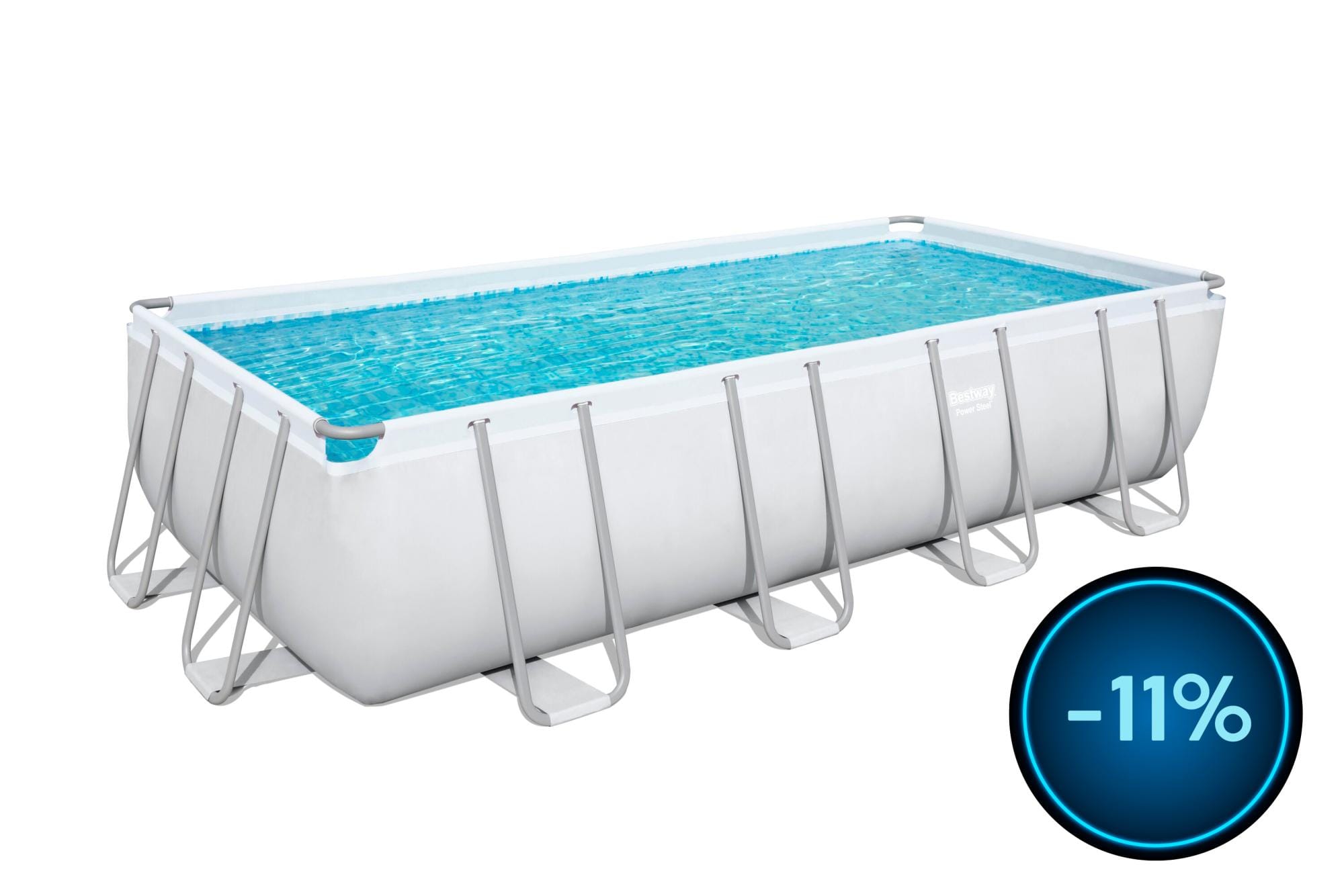 Piscine fuori terra Set piscina fuori terra rettangolare Power Steel da 549x274x122 cm grigio chiaro Bestway 1