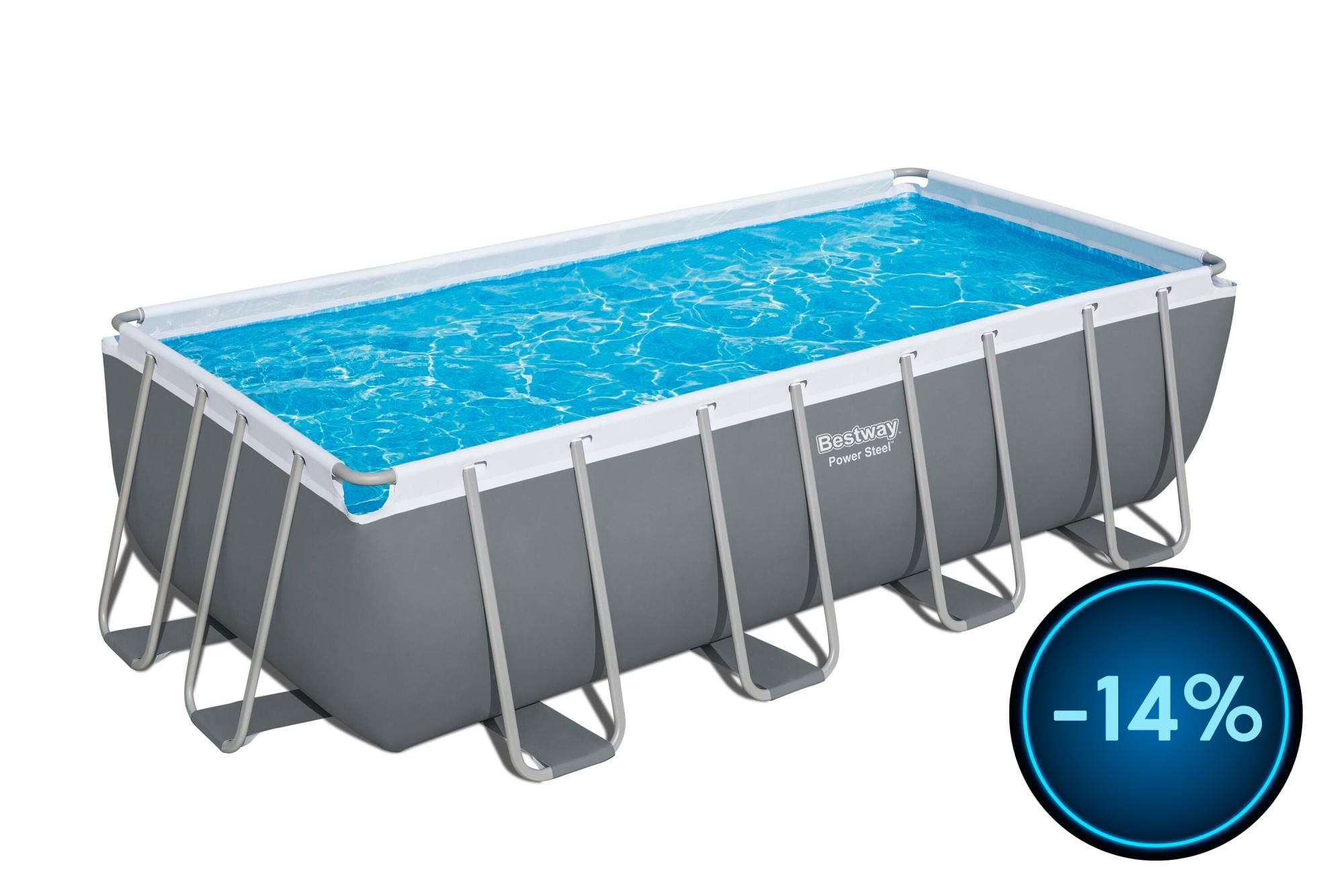 Piscine fuori terra Set piscina fuori terra rettangolare Power Steel da 488x244x122 cm Bestway 1